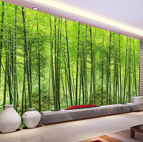 3D写真壁紙壁画 緑の竹 壁の装飾リビングルームの寝室の壁紙の壁の壁画の壁紙テレビのソファの背景家の装飾壁画 サイズ:200 x 140cm