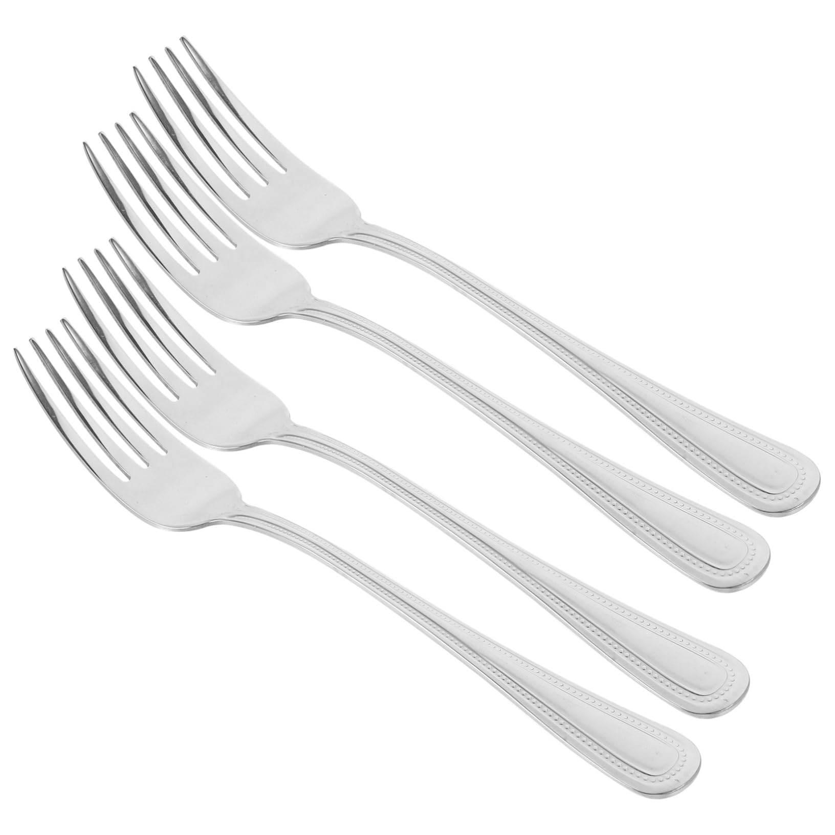 Mikinona 4Pcs Stainless Steel Forks Metal Table Forks for Dinner Dessert and Appetizers Elegant Design for Home Kitchen and Family Gatherings
