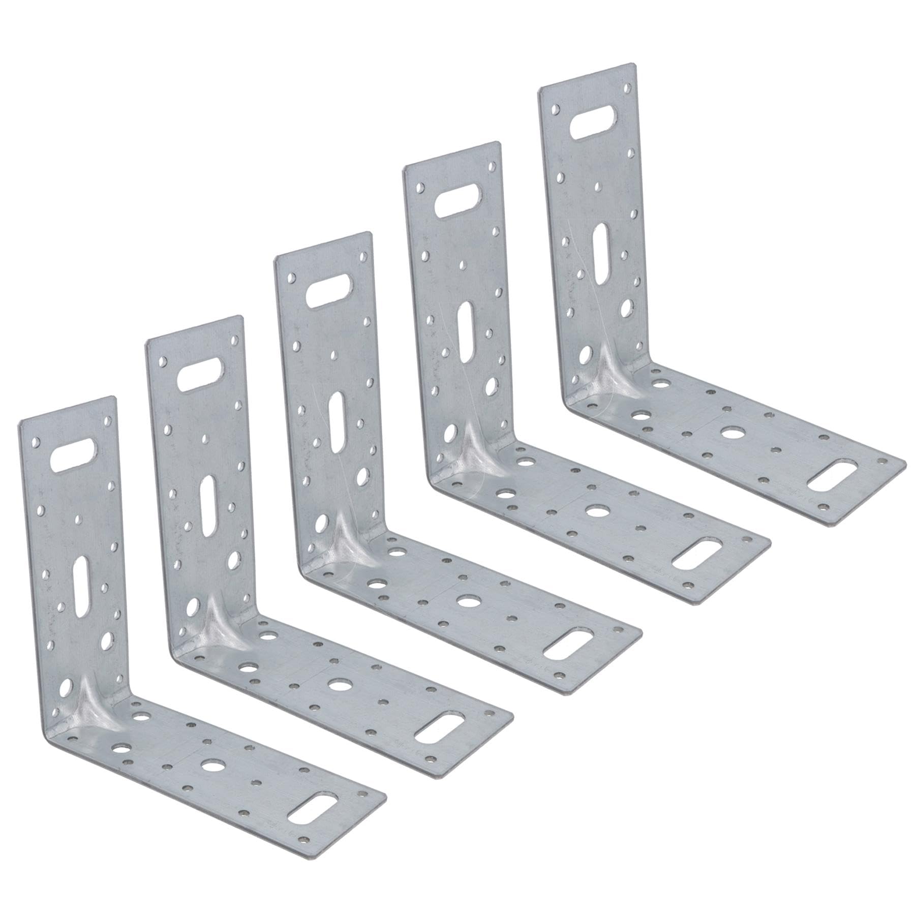 Ab Tools Silver Abl Angle Bracket Corner Fastener Reinforcing Plate 150Mm X 150Mm X 60Mm 5Pc