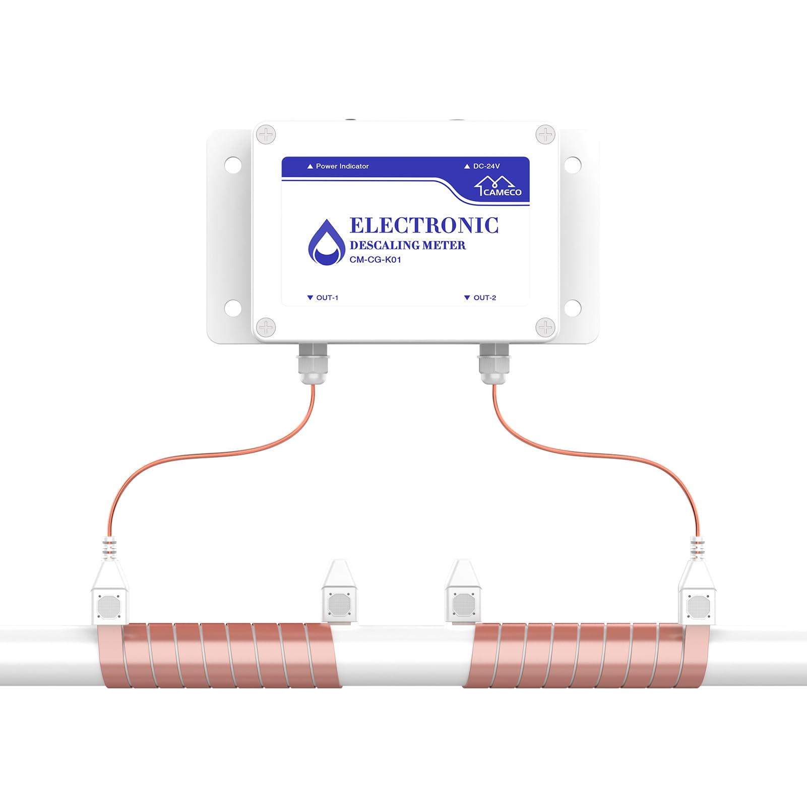 CAMECO Whole House - Sistema anticalcare per acqua dura, alternativo elettronico, senza sale, senza addolcitore per acqua salata, rimozione di calcare e ruggine, riduce la durezza