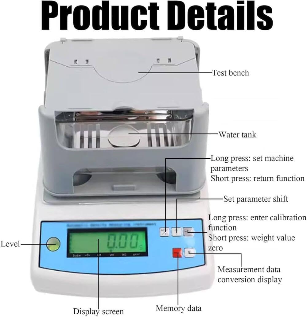 Digital Electronic Gold Purity Tester, Handheld Gold Testing Machine and Analyzer, Karat Meter for Jewelry, Precious Metal Tester, Portable Gold Assay Device