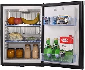 Smad Mini Fridge 1.4 cu.ft, 12V RV Refrigerator Super Quiet Fridge Reversible Door 12V/110V Refrigerator for RV, Truck, Camping,Bedroom,Black