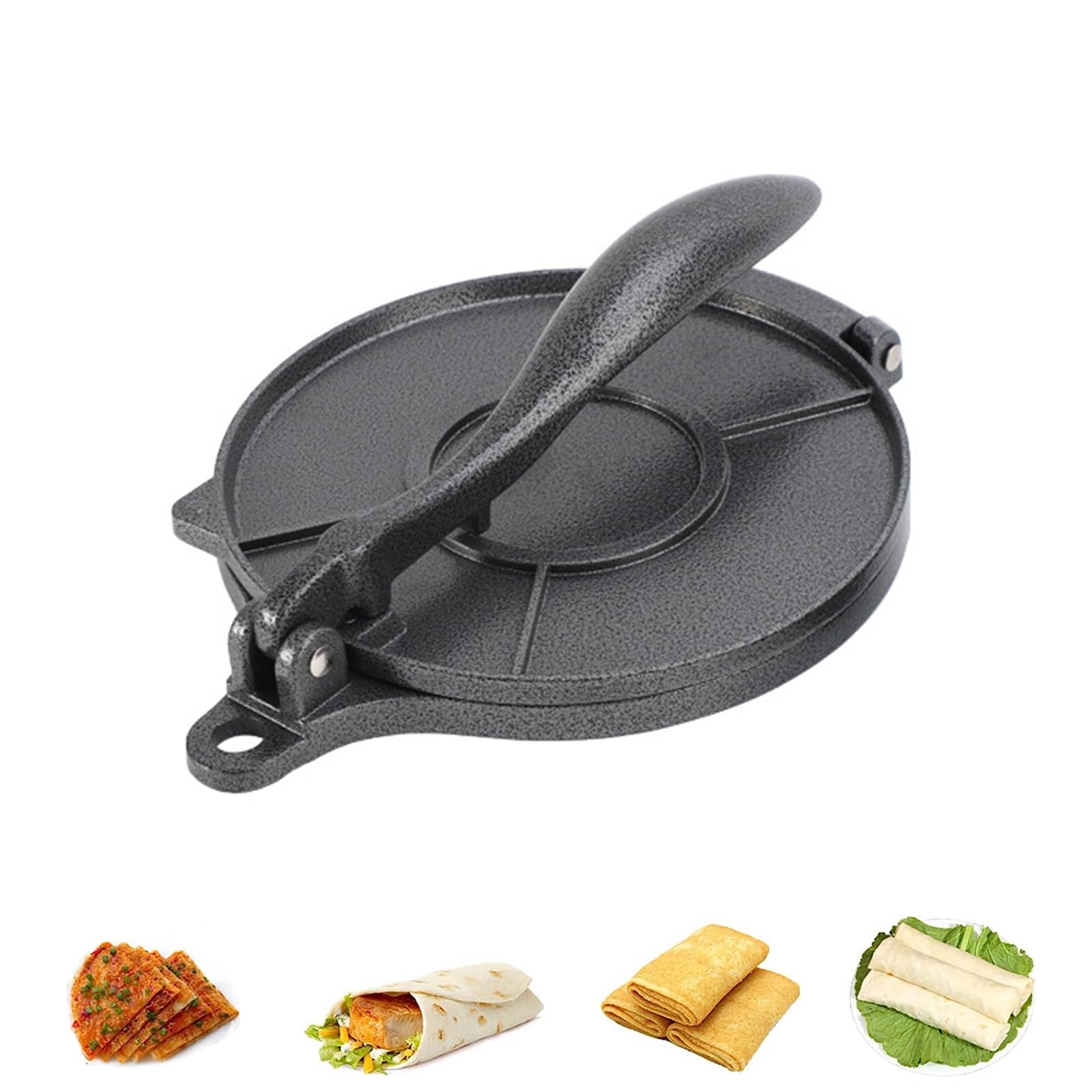 Presse à tortilla en fonte – Faites des tortillas à la farine parfaites à la maison – Presse à crêpes idéale pour la cuisine – Machine à tortilla de qualité supérieure pour
