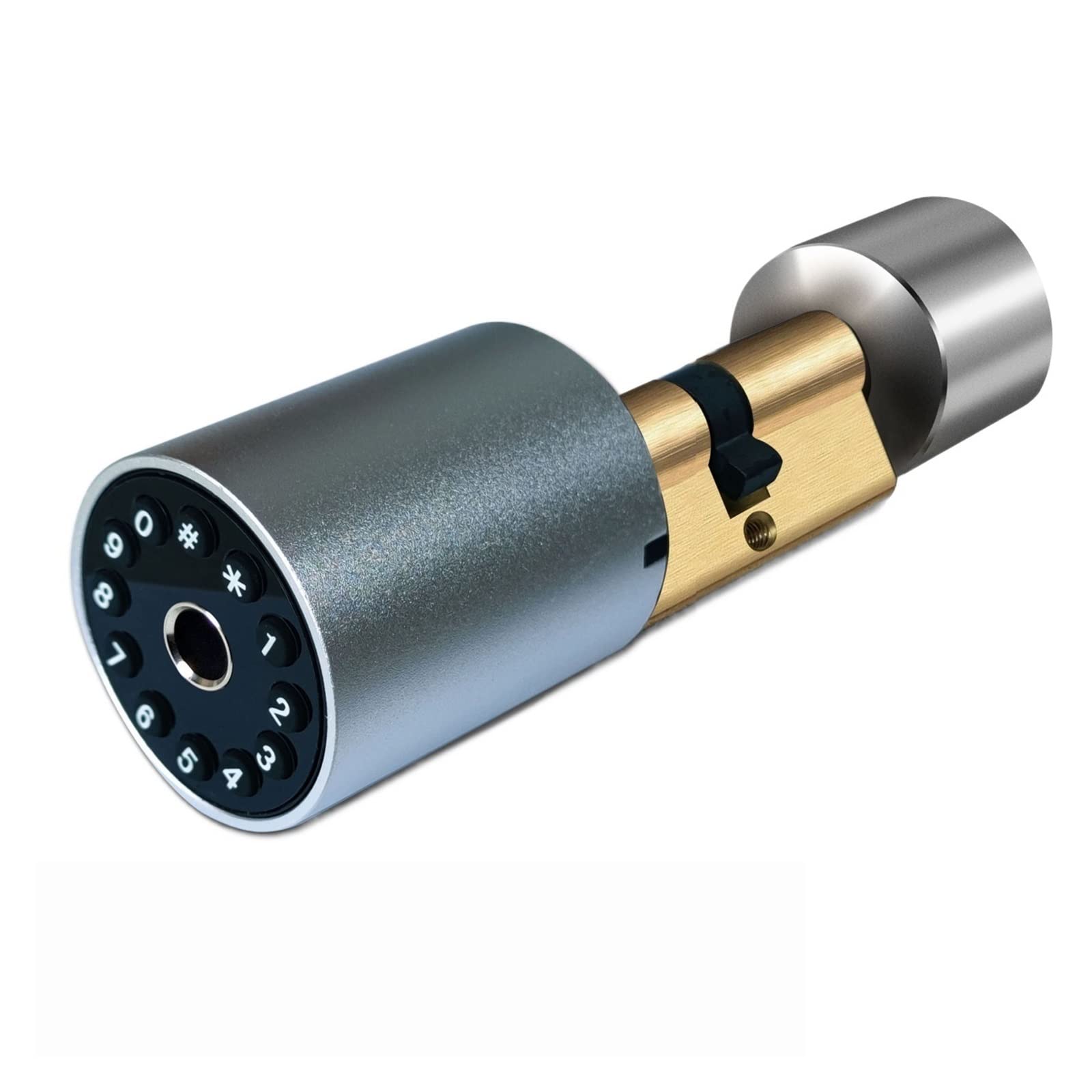 CVFRDD Smart Door Knob, Variable Size Password Lock Fingerprint Door Smart Outdoor Electronic Tuya APP Cylinder Keyless Entry Door Handle(Password Fingerprint)