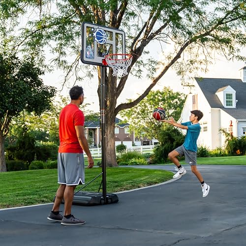 Image of Lifetime NBA Orlando Magic Portable Basketball Hoop, Adjustable Height 7.5-10 Ft, 44 Inch Shatterproof Fusion Backboard, Base with Wheels