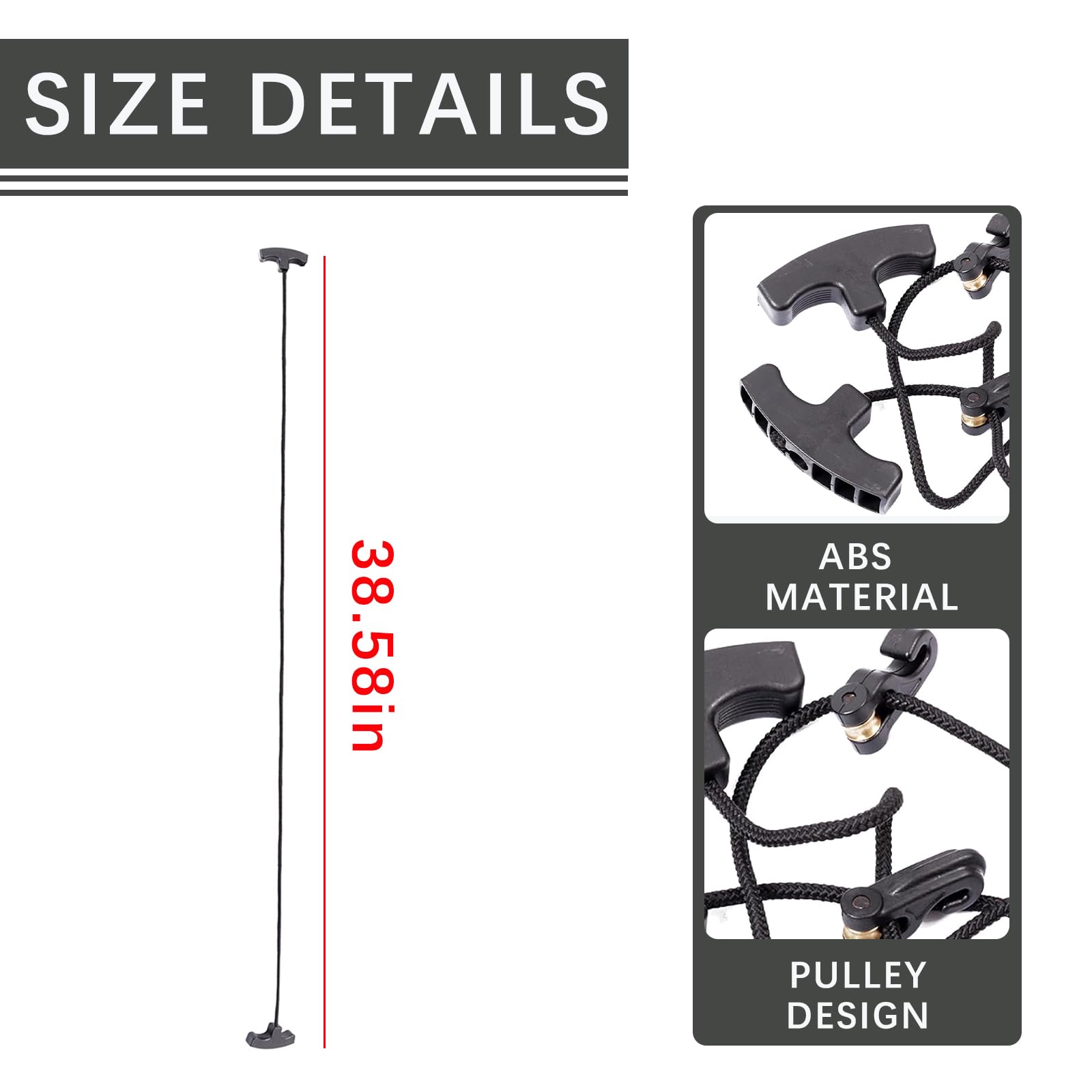 KURUGEILI Archery Cocking Devices Double T Handle Crossbow Cocking Rope Crossbow Pull Cord Rope Cocker String Puller Assist Tool for Crossbow Hunting-Works with All Crossbows