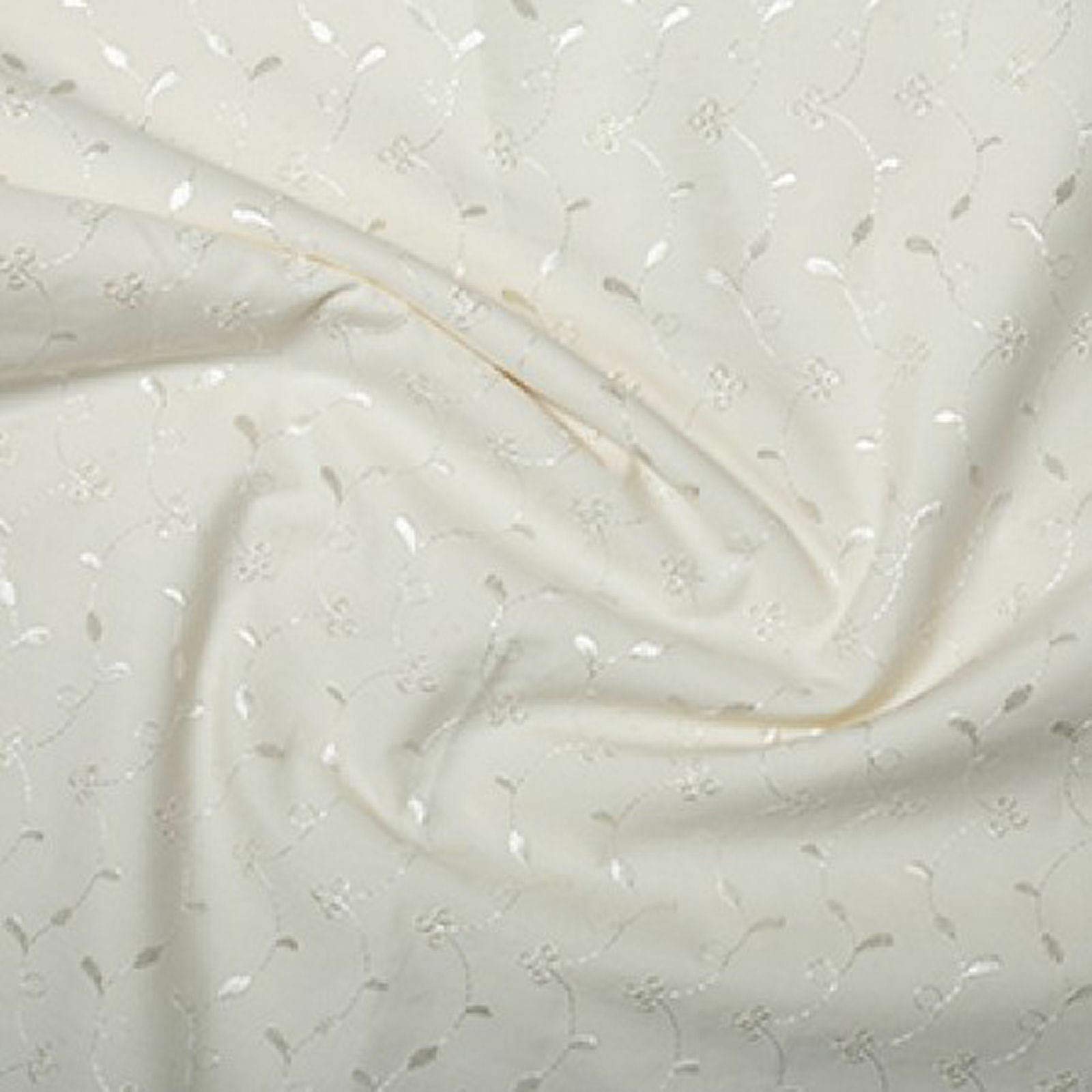 45" wide Broderie Anglaise Dress Fabric Cream - per metre