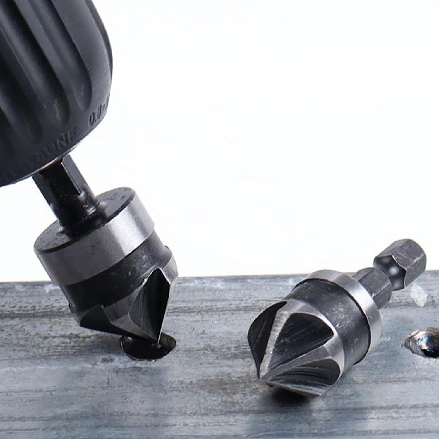 Treki 3PCS Broca Avellanadora Fresa de Biselado de 90 grados Broca Avellanada con 1/4" Hexagonal 12mm 16mm 19mm Taladros de Avellanado para Herramientas de Chaflán Madera Plástico Metal Blando