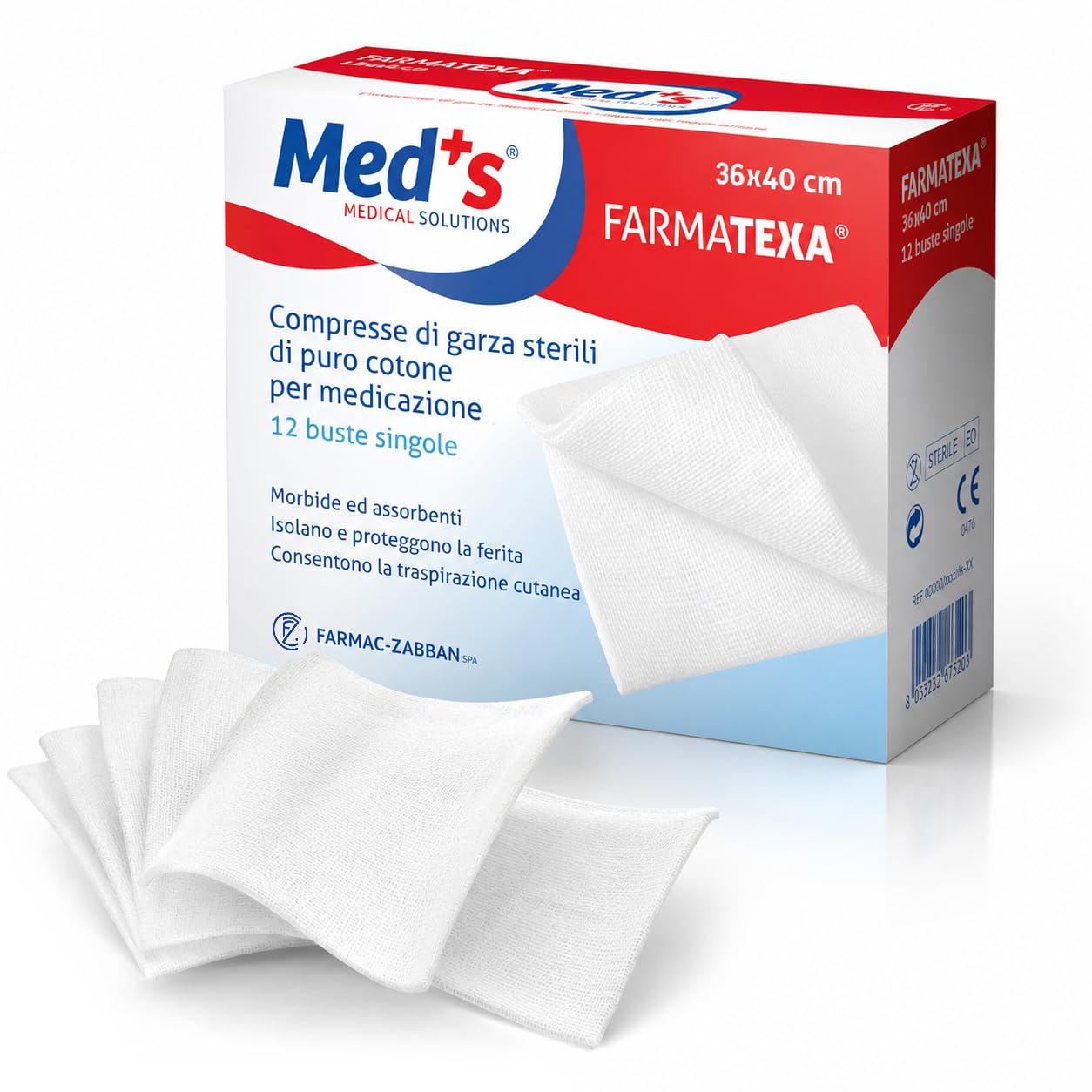 Compresse di Garza Idrofila Sterile Monouso 36x40 cm Cotone 100% – Garze Piegate Assorbenti per Medicazione e Pronto Soccorso (120 pz)