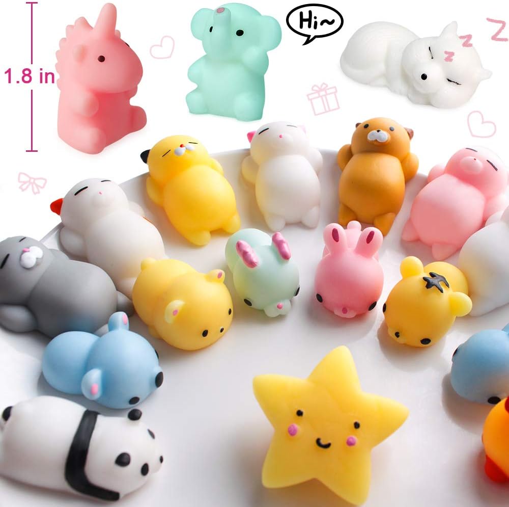 Mochi Squishy Toys FLY2SKY 30Pcs Animal Squishies Party Favors for Kids Stress Relief Toys Kawaii Animal Stress Toys Cat Stress Reliever Squishy Toys Mini Novelty Gifts Seal Rabbit Cat Random Squishys : Toys & Games