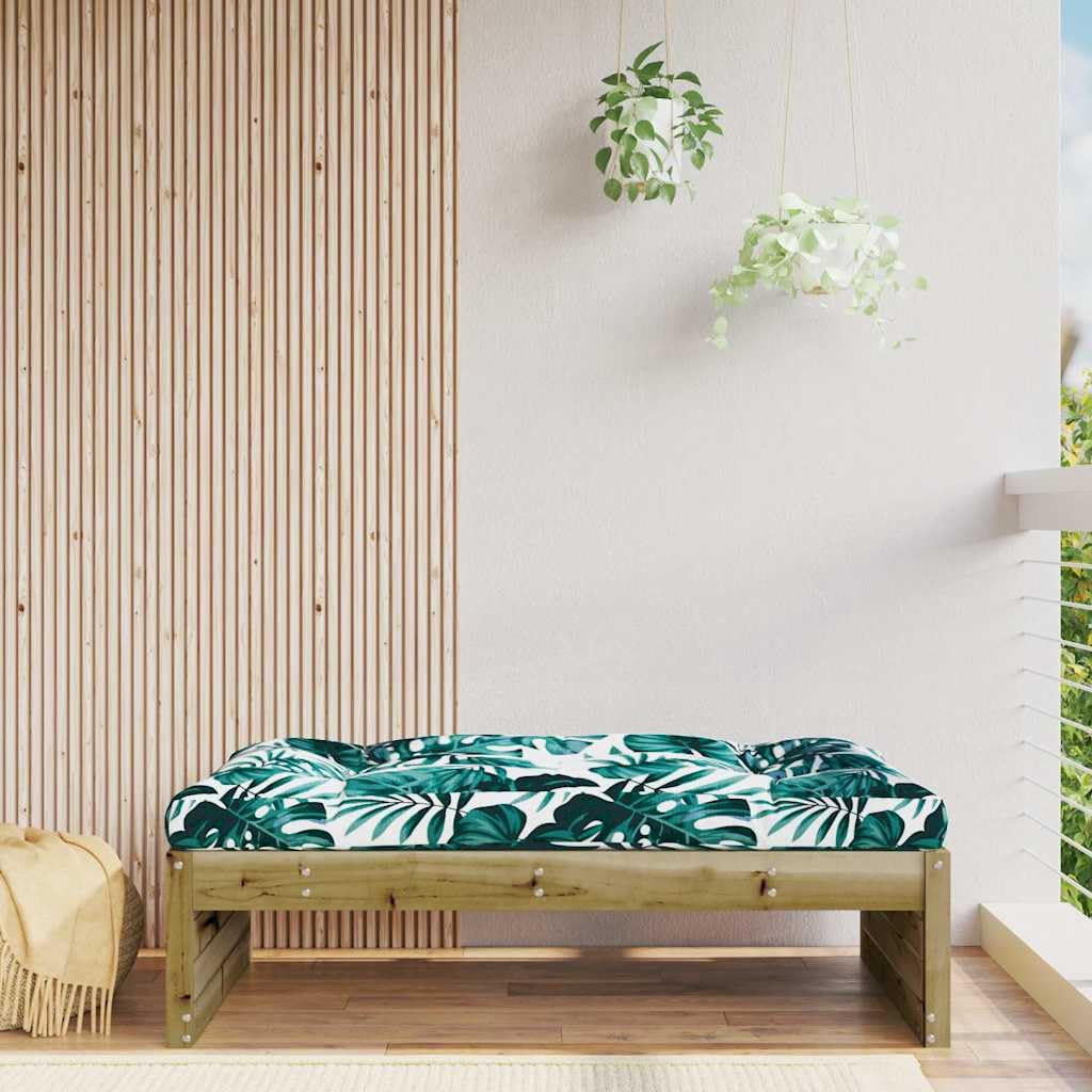 Taburete de jardín de pino 120x80 cm con cojín grueso para terraza
