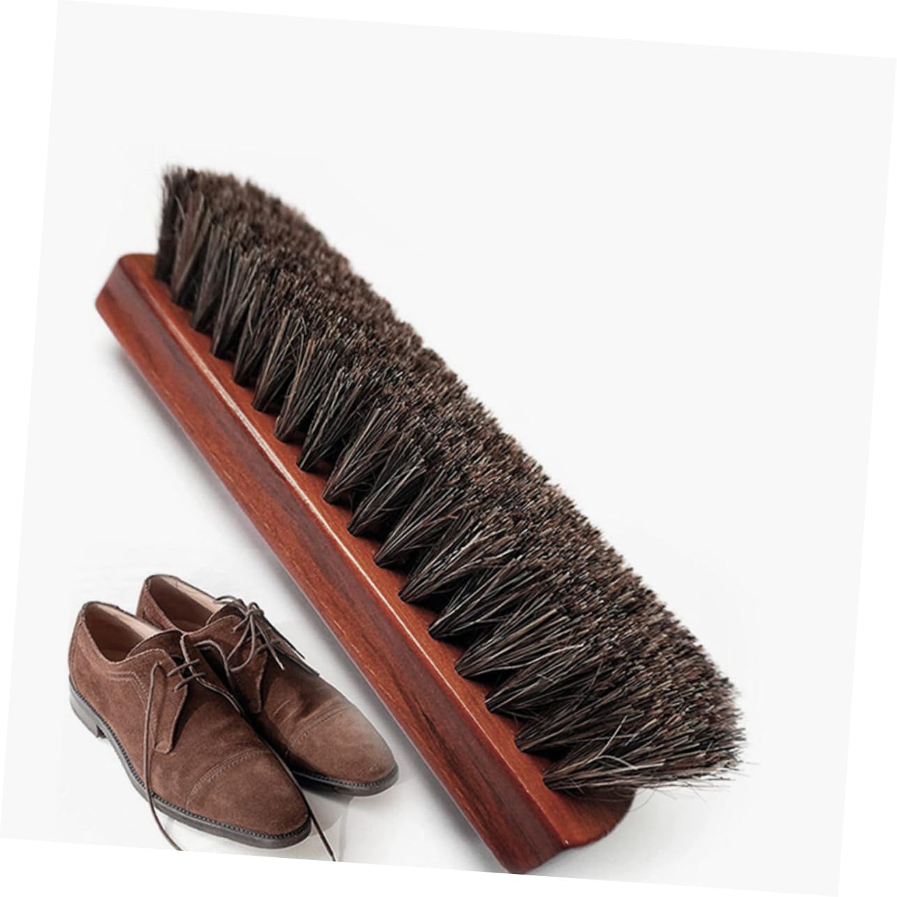 4 Piezas Cepillos de Limpieza de Zapatos de Crin de Caballo Juego para Pulido de Zapatos Limpieza de Asientos de Automóviles y Sofás Cepillo Multifuncional para Brillo y de