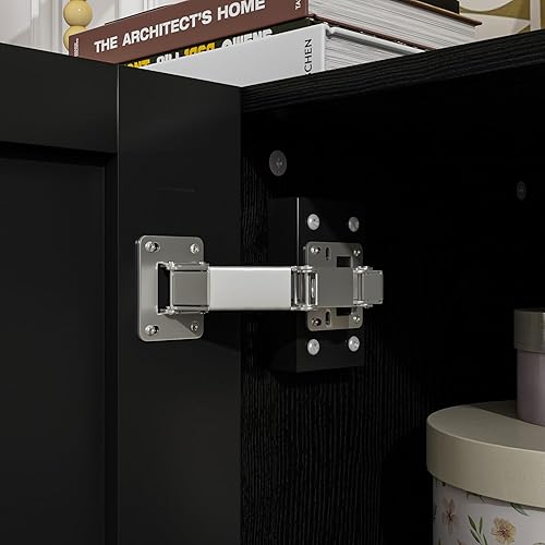 Miniatura 5 de Hitow Aparador de buffet con almacenamiento, armario de cocina de 55.1 pulgadas de ancho con 4 puertas, moderna consola de mesa de buffet Credenza