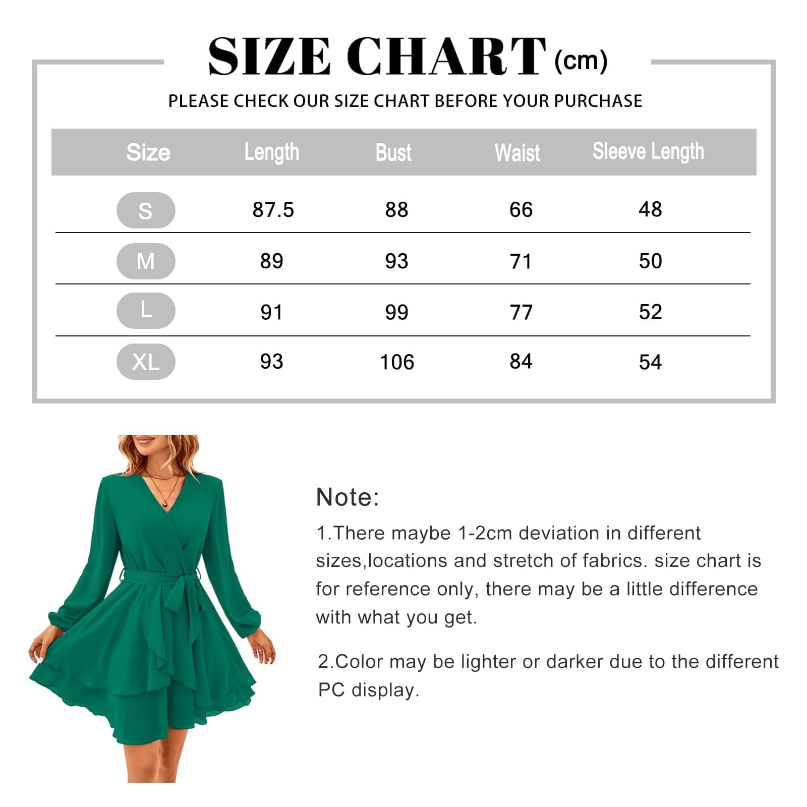 TcIFE Vestidos de Mujer Casual con Cuello en V de Manga Larga y Colores Sólidos, Sexy Mini Elegantes Ajustado Fiesta para Bodas Vestido