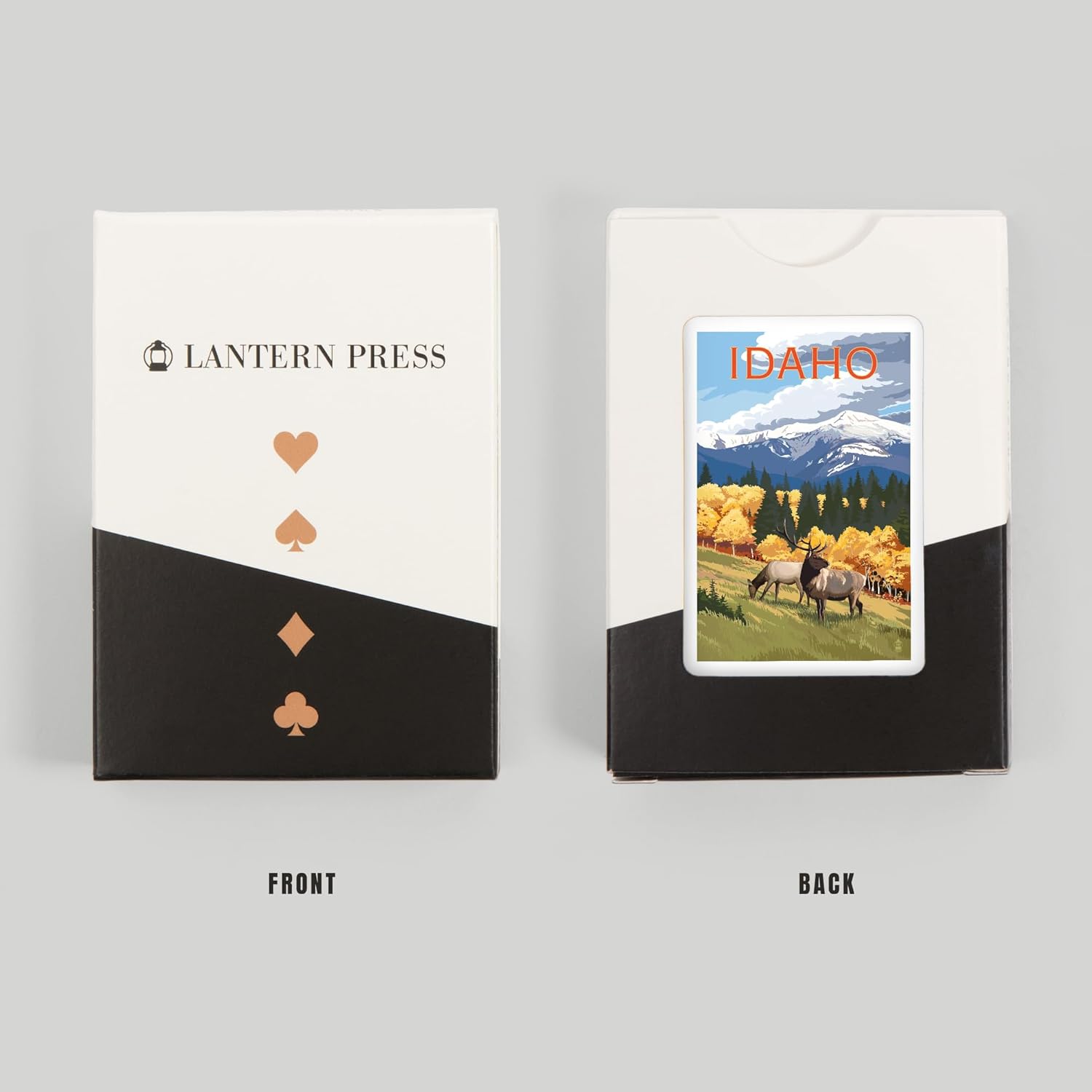 Lantern Press Idaho, Elk and Mountains, 52 Playing Cards for Adults, Poker Size Card Deck