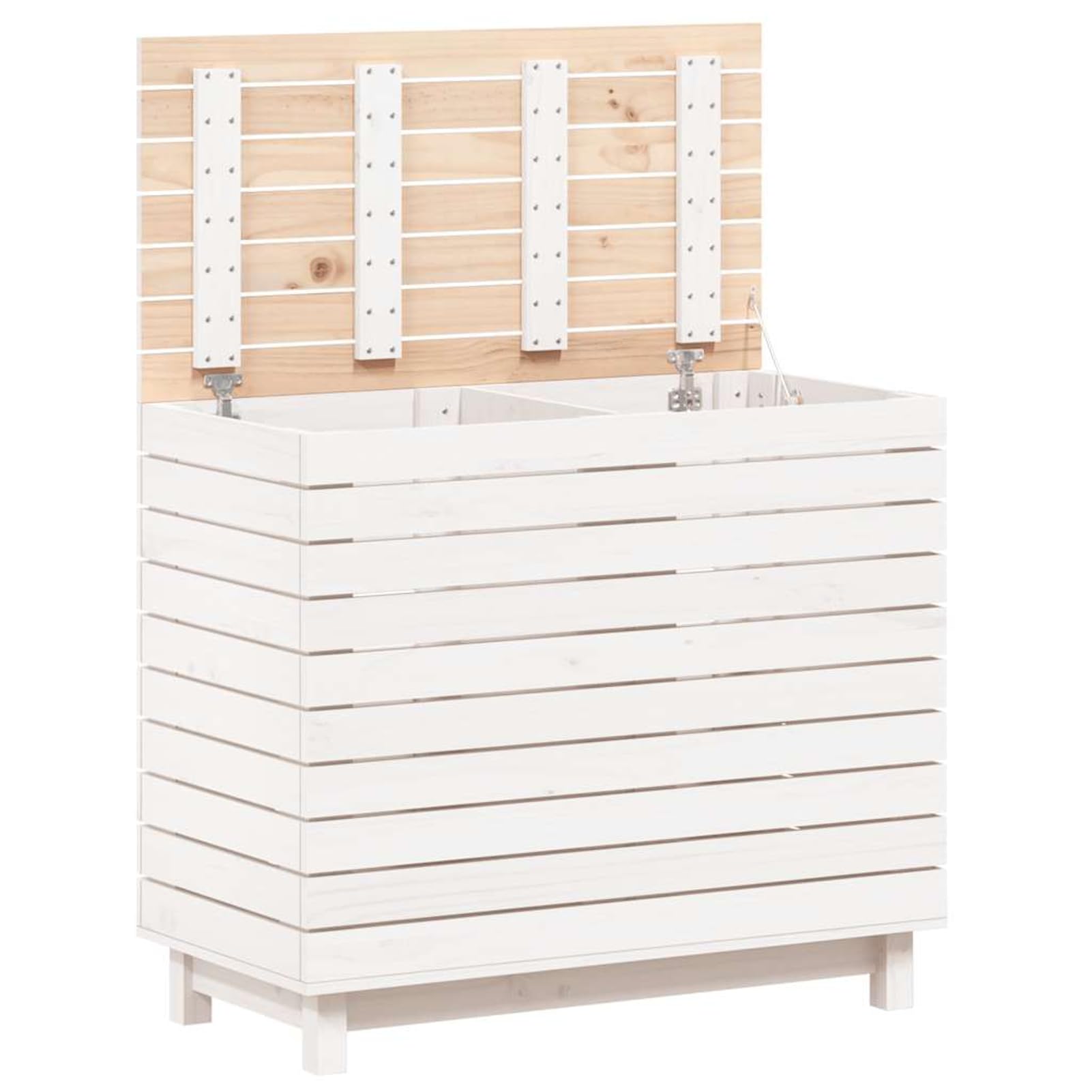 Gecheer Wäschetruhe Weiß 88,5x44x76 cm Massivholz Kiefer, Wäschekorb Wäschesortierer Wäschebox für Babykleidung Bettwäsche Schuhe832324