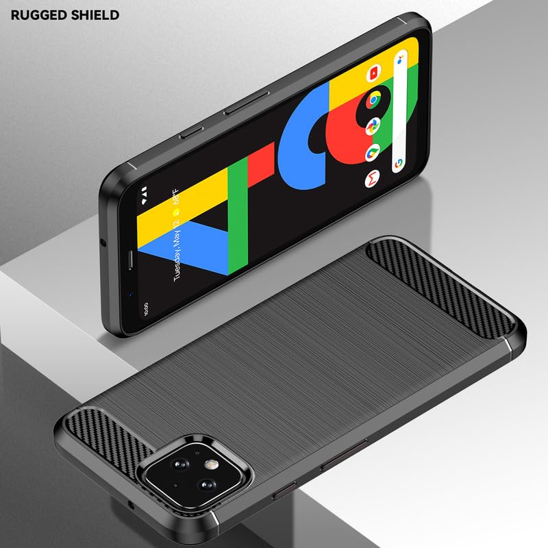 Image of Hybrid Carbon Fiber Back Case for Google Pixel 4 XL (Black)