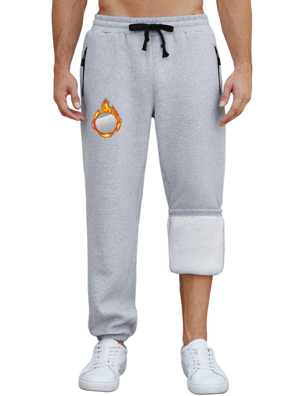 Joggingbroek voor heren, trainingsbroek van fleece met rechte pasvorm