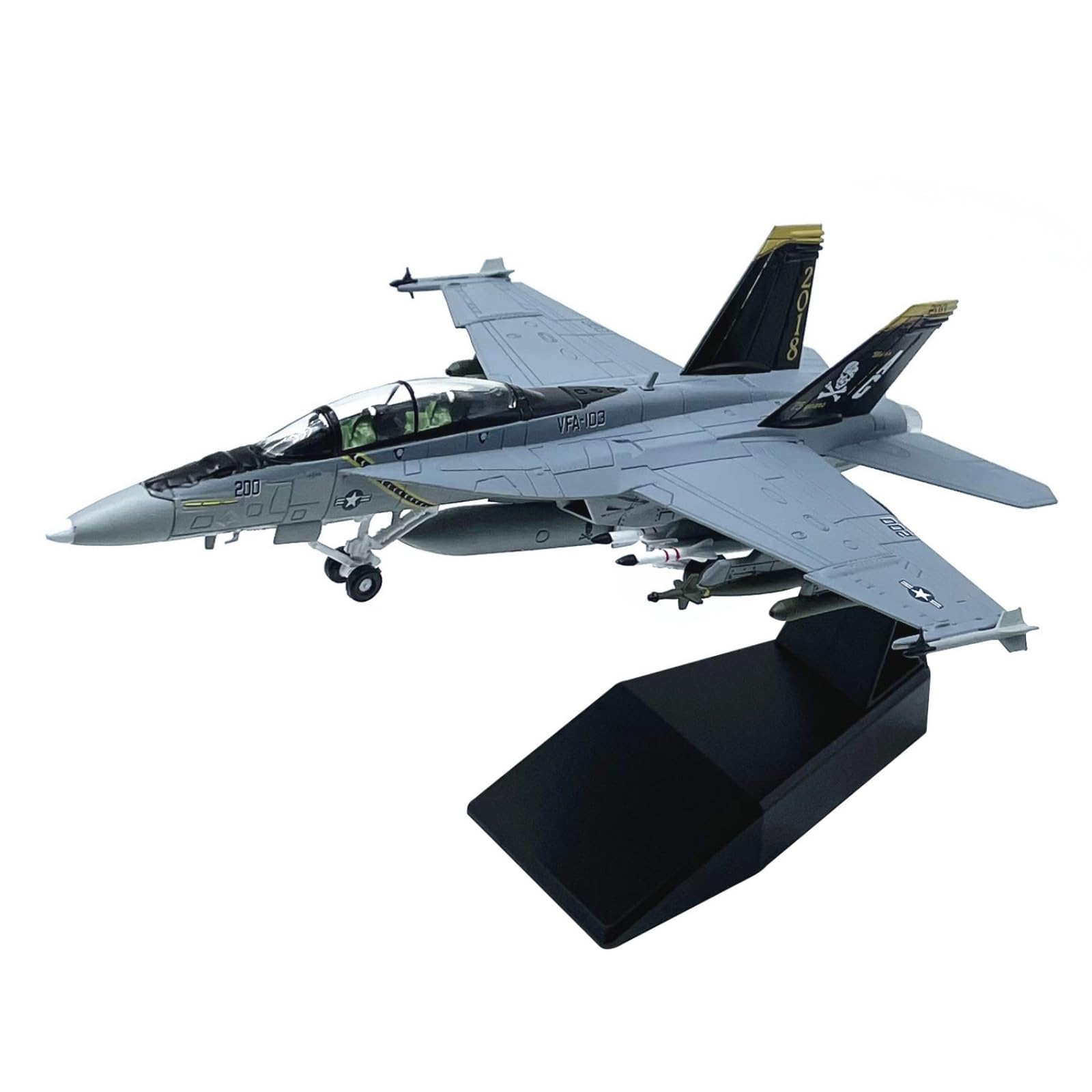 predolo Modellino in 1:100 da Collezione Velivolo Militare in Miniatura Collezionabile Modellino Pressofuso di Aereo per Scrivania, 1 100 F/A-18F Mare