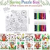 24Pcs Spring Crafts for Kids & Adults Bulk, Spring toddler Art and Craft DIY Puzzle Kits with Flower Butterfly Bee Bunny, Easter Jigsaw for School Classroom Activity April Party Favors & Gift Supplies #1
