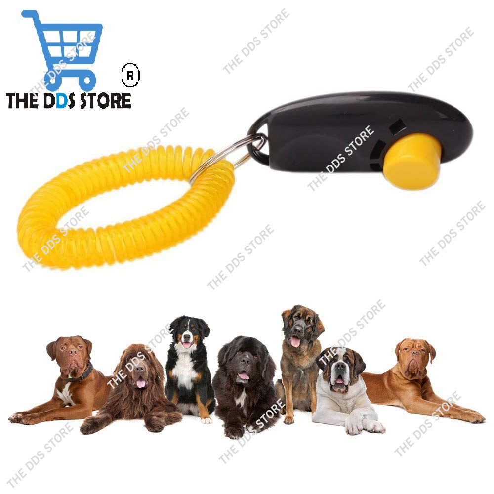 THE DDS STORE Pet Dog Training Clicker Big Button clicker with Wrist Band Strip for Clicker Training Professional Dog Cat Bird Puppy Pet Training Clickers, 1 Piece - Color May Vary 2
