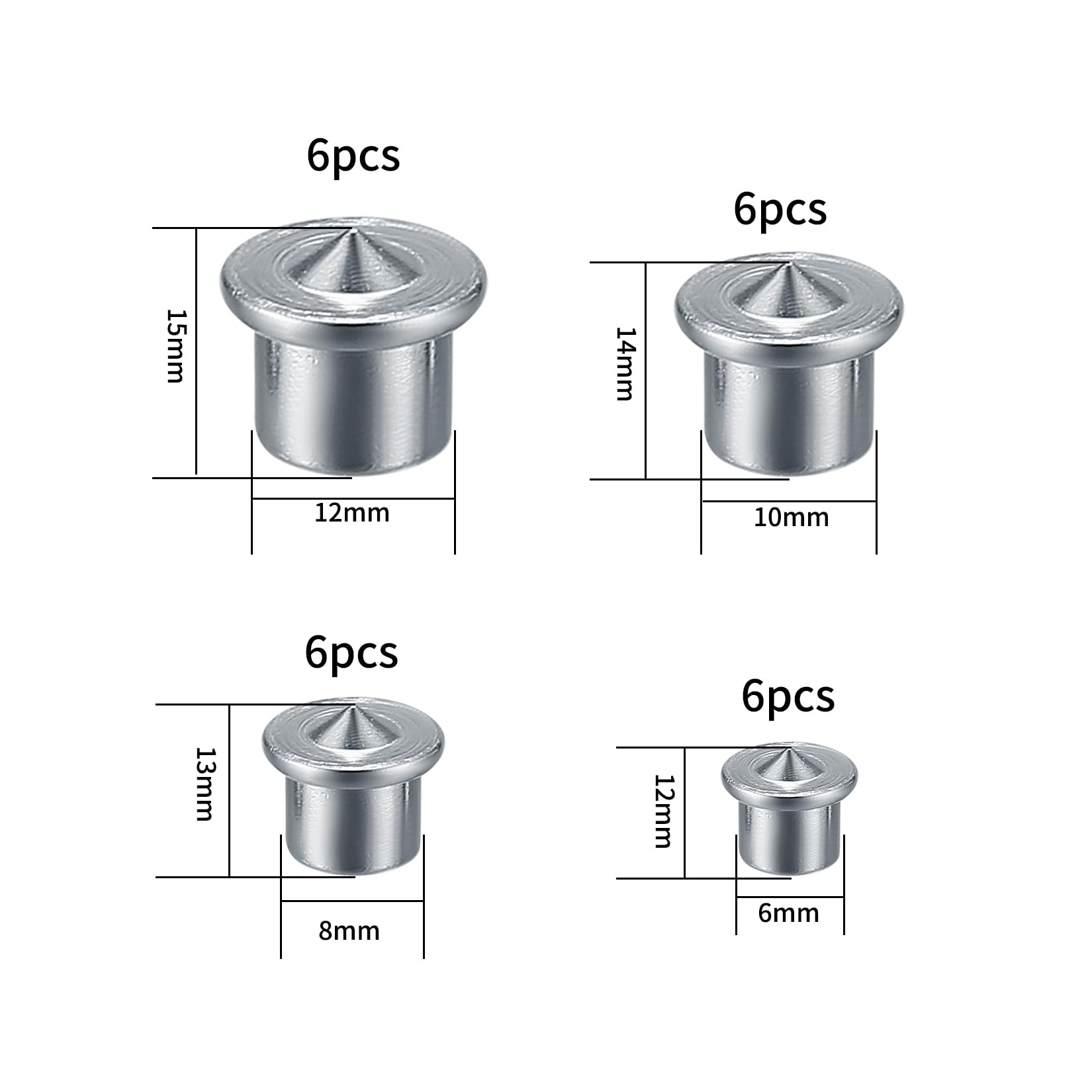 Perni Centro Di Allineamento Per Fori - Set 16 Pezzi In Metallo 6mm 8mm 10mm 12mm - Foto 7