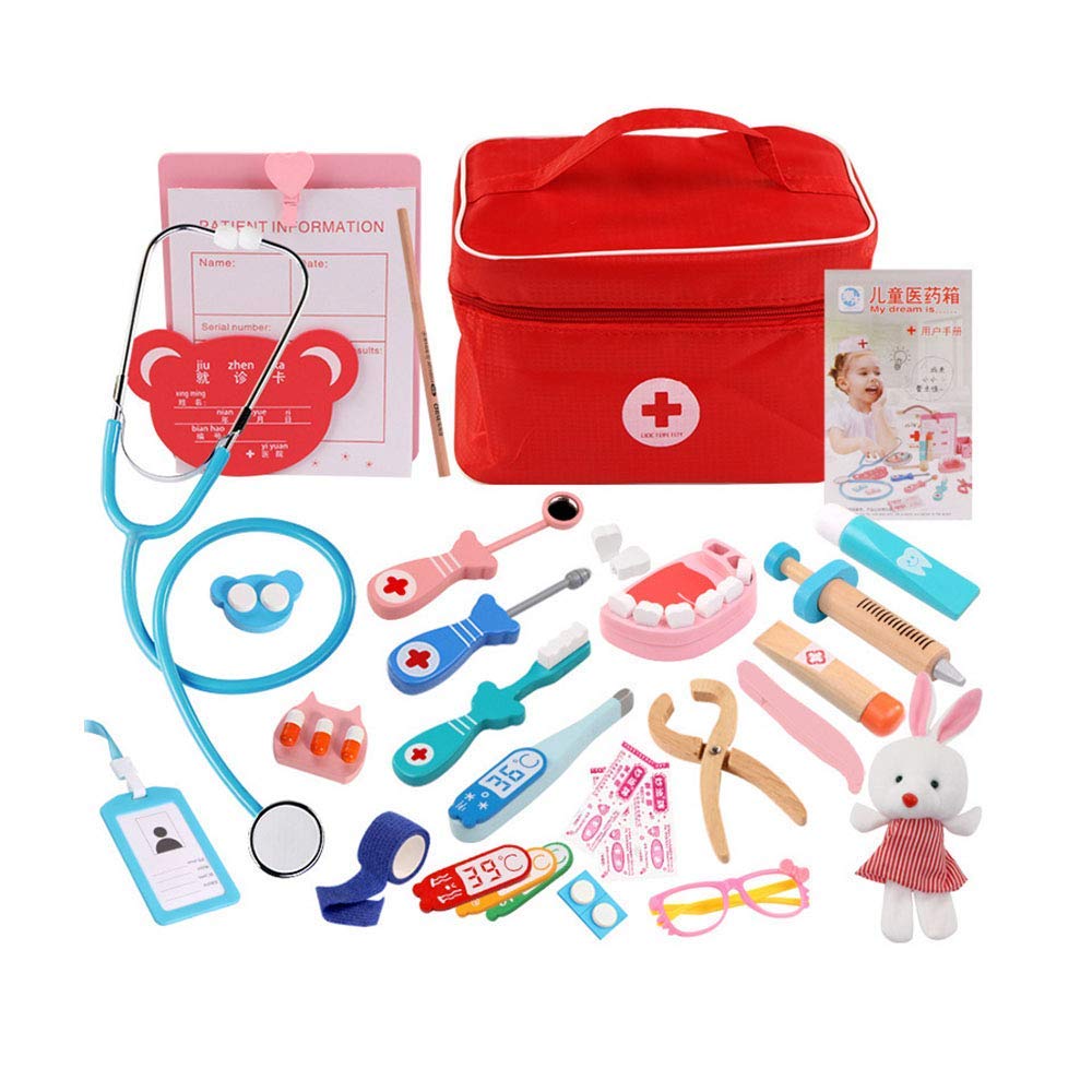 BLiSS HUES Doctor Kit for Kids Wooden Dentist Set with Working Stethoscope Doctor Playset Pretend Play Doctors Set for Children (Little Doctor) (B0CG64481P) Amazon Price History, Amazon Price Tracker