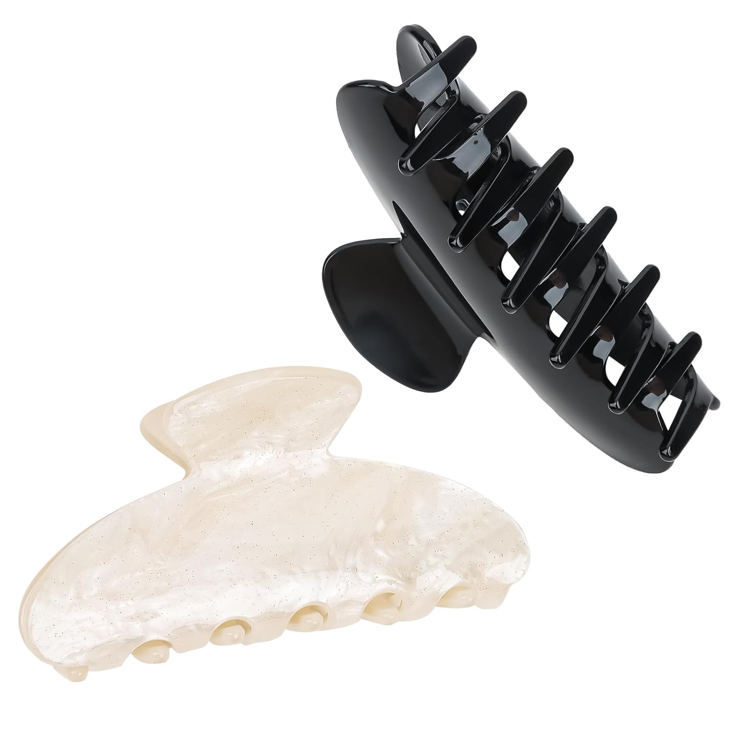 2 Pack Hair Claw Clips for Women Acrylic Claw Clips for Thick Hair Non-slip Clip for Hair Large Claws Hair Accessories for Women Girls?Black&White? Black and White