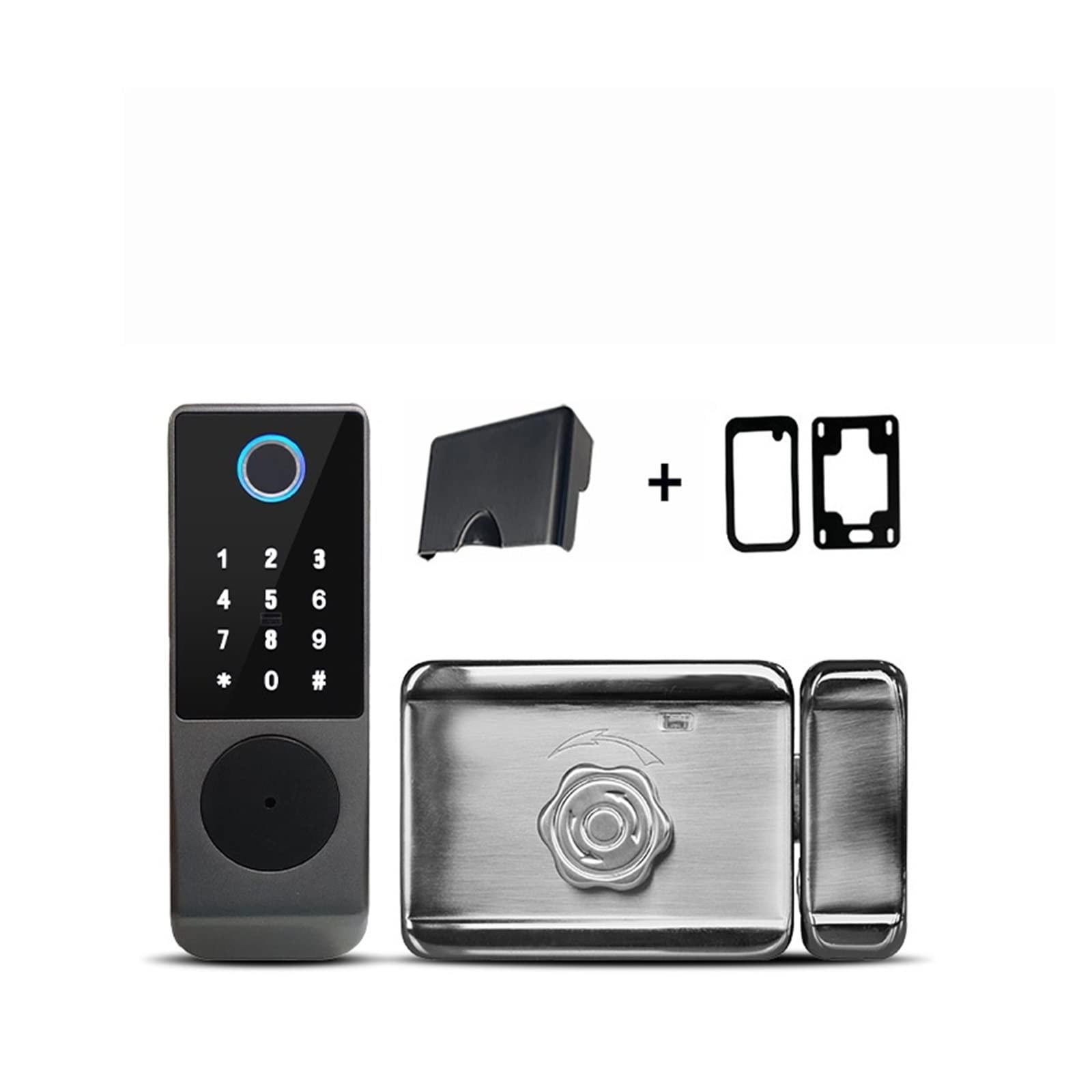 CVFRDD Smart Door Knob, Wiring Outdoor Waterproof Tuya Smart Lock Double Side Fingerprint IC Card Digital Keypad Electronic Door Keyless Entry Door Handle(Waterproof Ttlock)