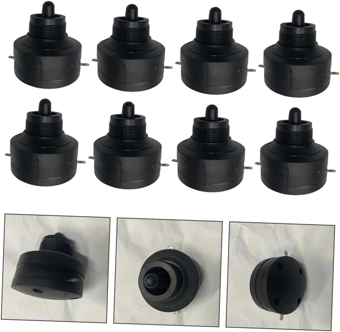 VALICLUD 8 Pcs Car Tweeter Speakers, Plastic Auto Horn Audio System Black