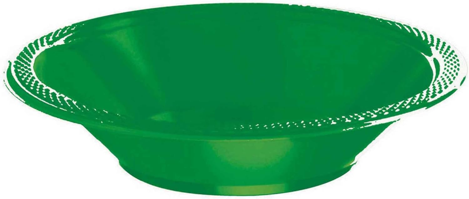 Festive Green Plastic Bowls 12 Oz. , Pack Of 20 Health & Household