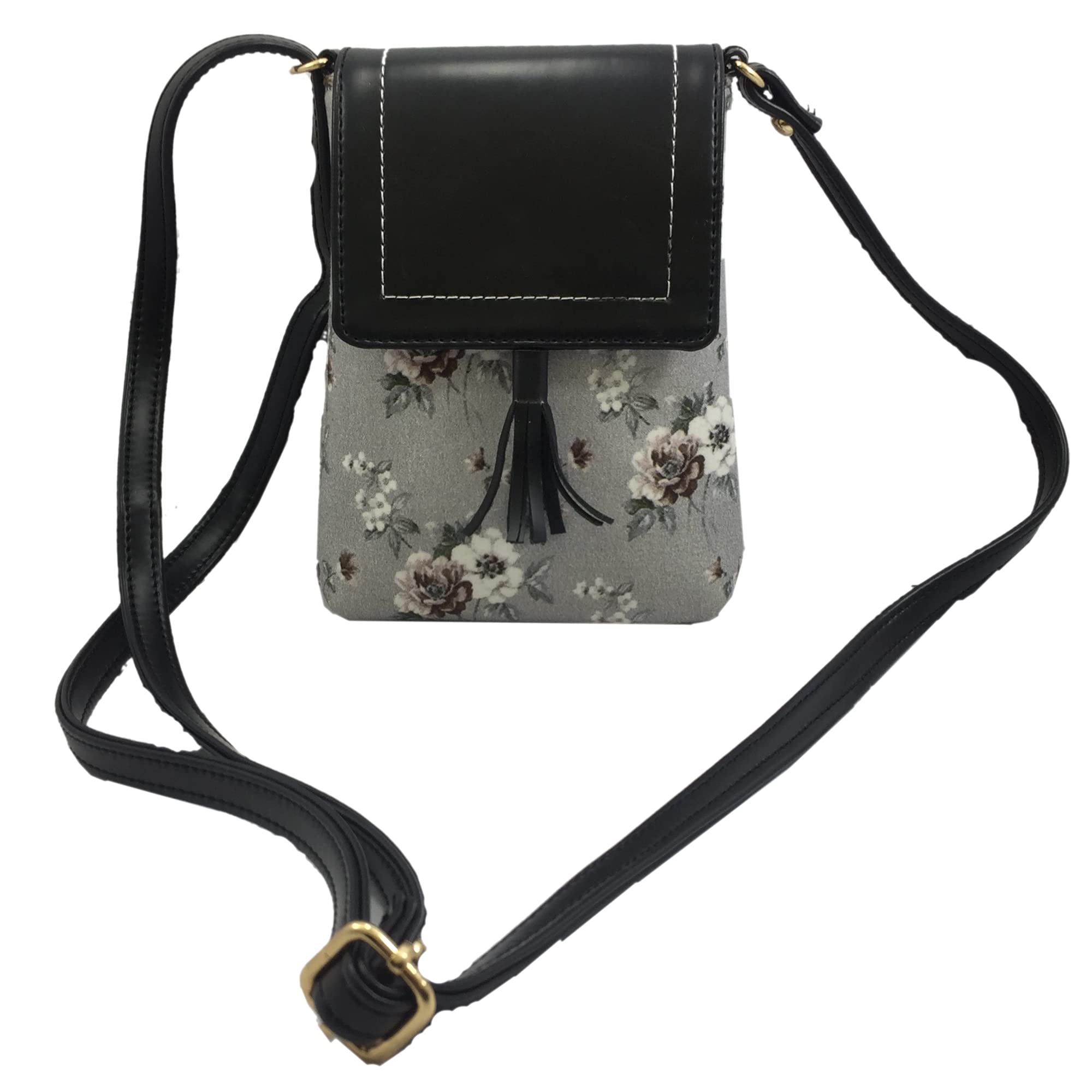 STYLE BITESling Bag for women-Handmade Bags for Females-Cotton Fabric and Indian Fabric Slings-Side Bags for Mobile Phones and Wallets, Grey