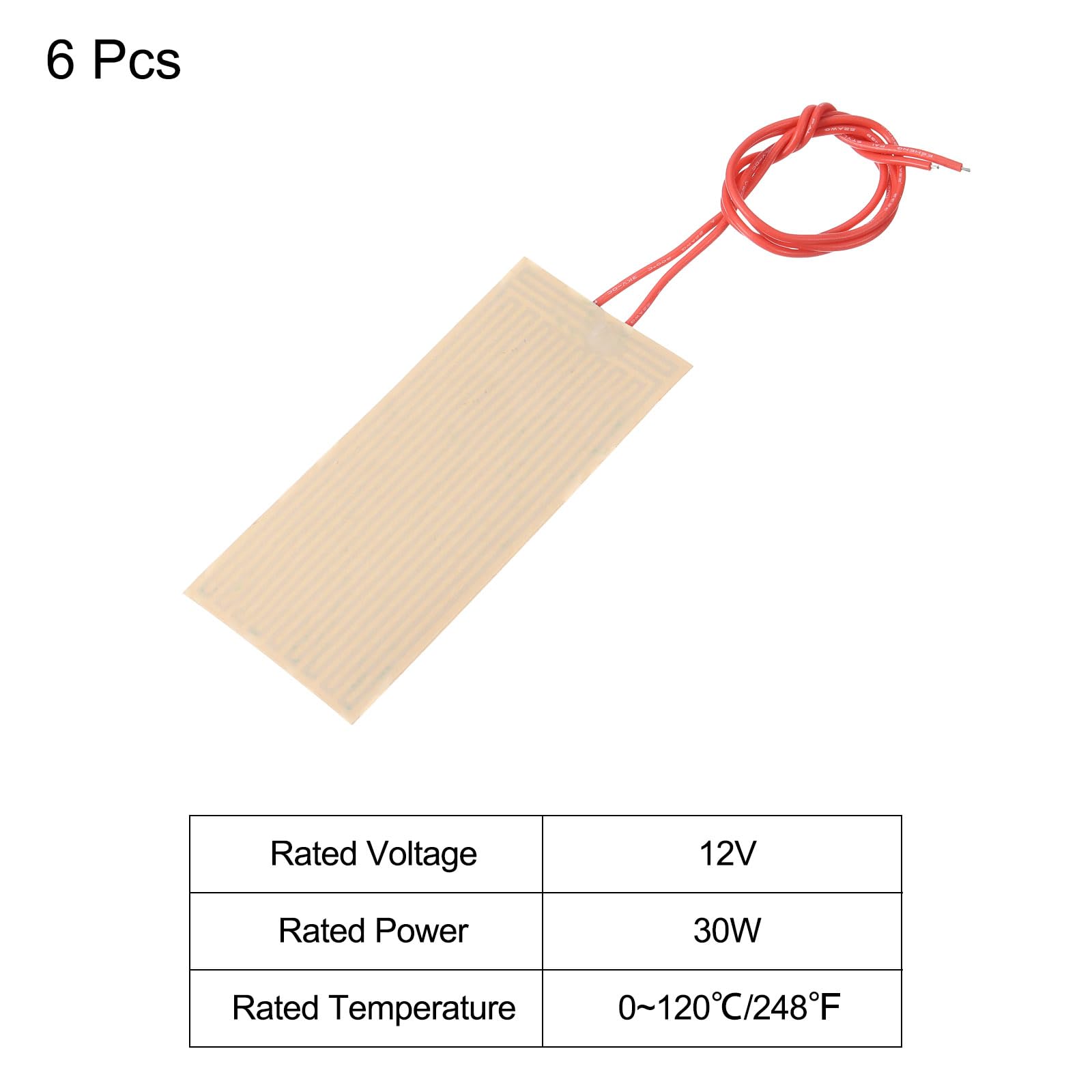Sourcing Map Heizfolien 24V 30W - 6 Stück Polyimid Produktbild-Vorschau 7