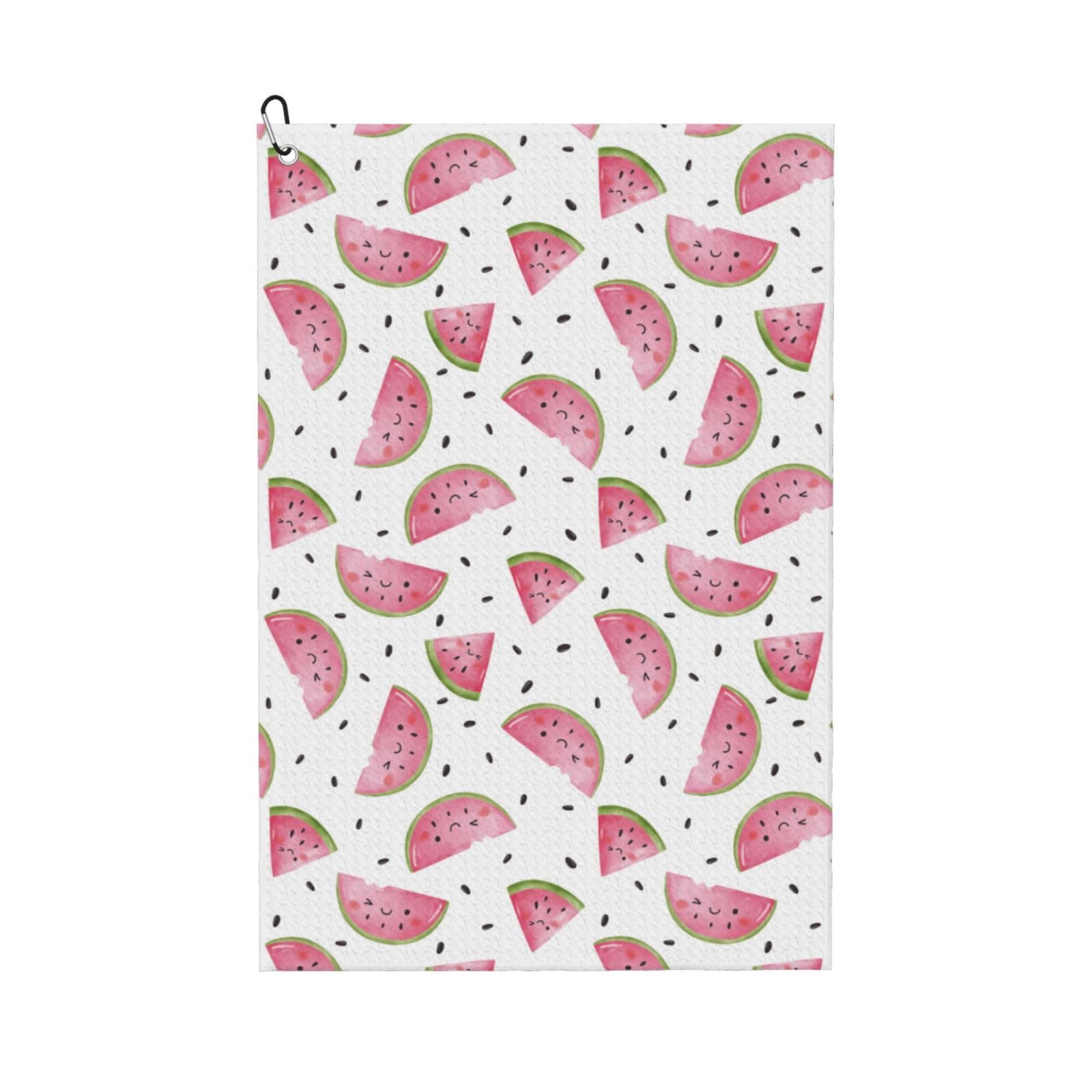 AOOEDM Watermelon Print Golf Towel with Carabiner Clip Absorbent Microfiber Golf Towel for Cleaning Golf Ball Club Putter Iron for Golf Bag Trolly Belt Loop 16" X 24"