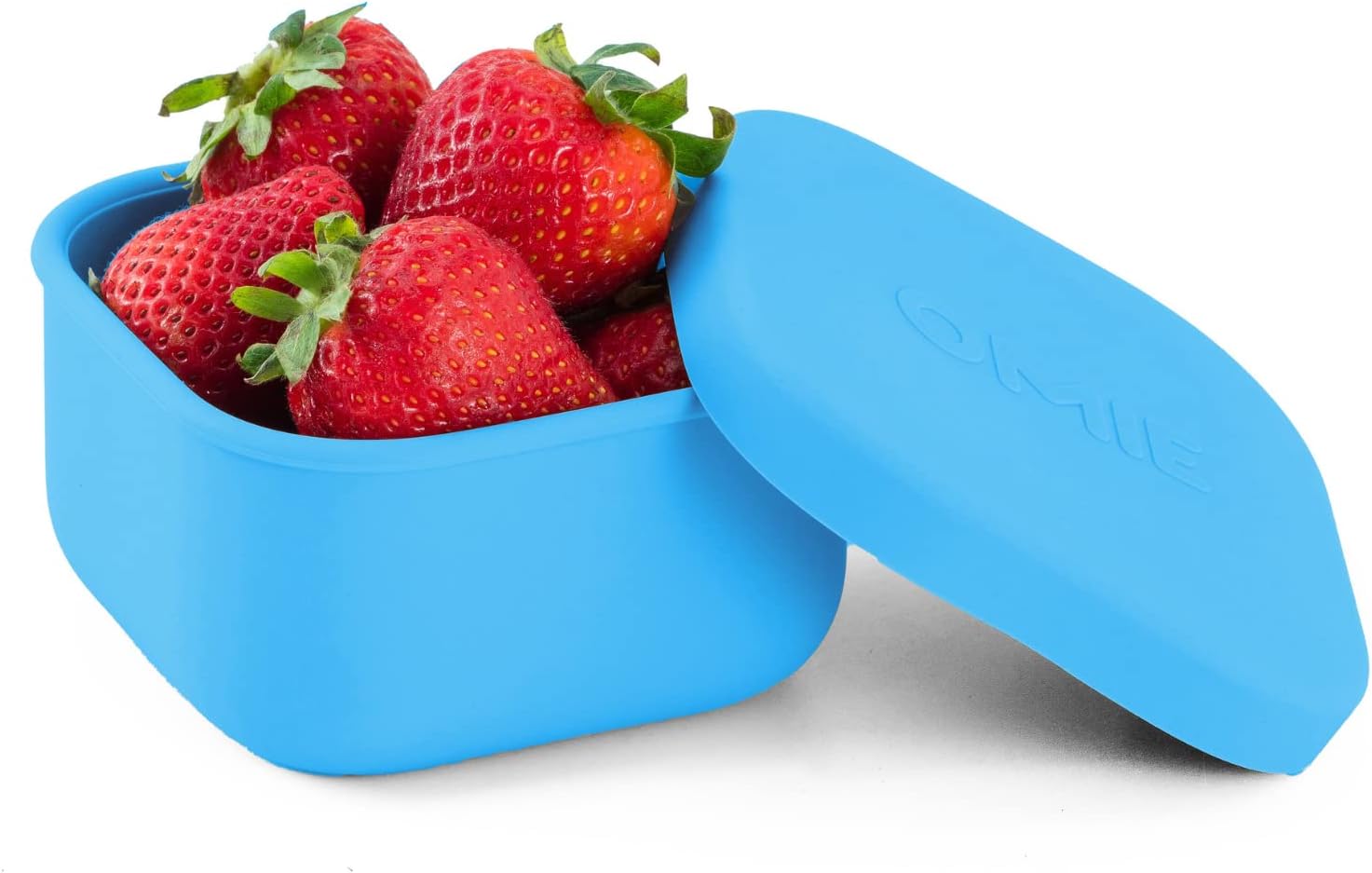 OmieBox Silicone Leakproof Snack Containers To Go, Food Storage Containers with Lid, School Lunch Bento Container - BPA Free, Airtight, Dishwasher and Freezer Safe, Oven Safe - 280ml (Blue)