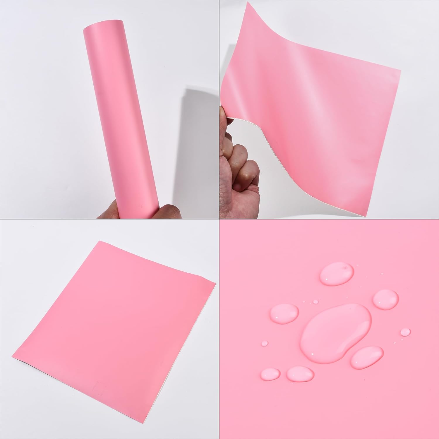 Matte Pink Car Vinyl Wrap Film Charming Pink Satin Finish Self Adhesive DIY Car Body Film for Vehicle Interior Exterior Decoration, 59.84" x 23.62"