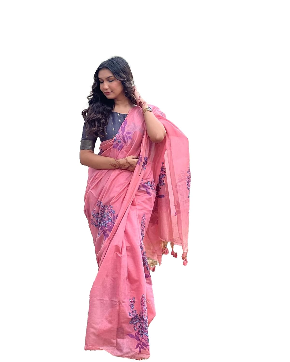 NK Textiles Women's Floral Thread & Zari Woven Muga Linen Cotton Saree with Fancy Tassels (25 COLORS & DESIGNS) - Review, Price and Buying Guide