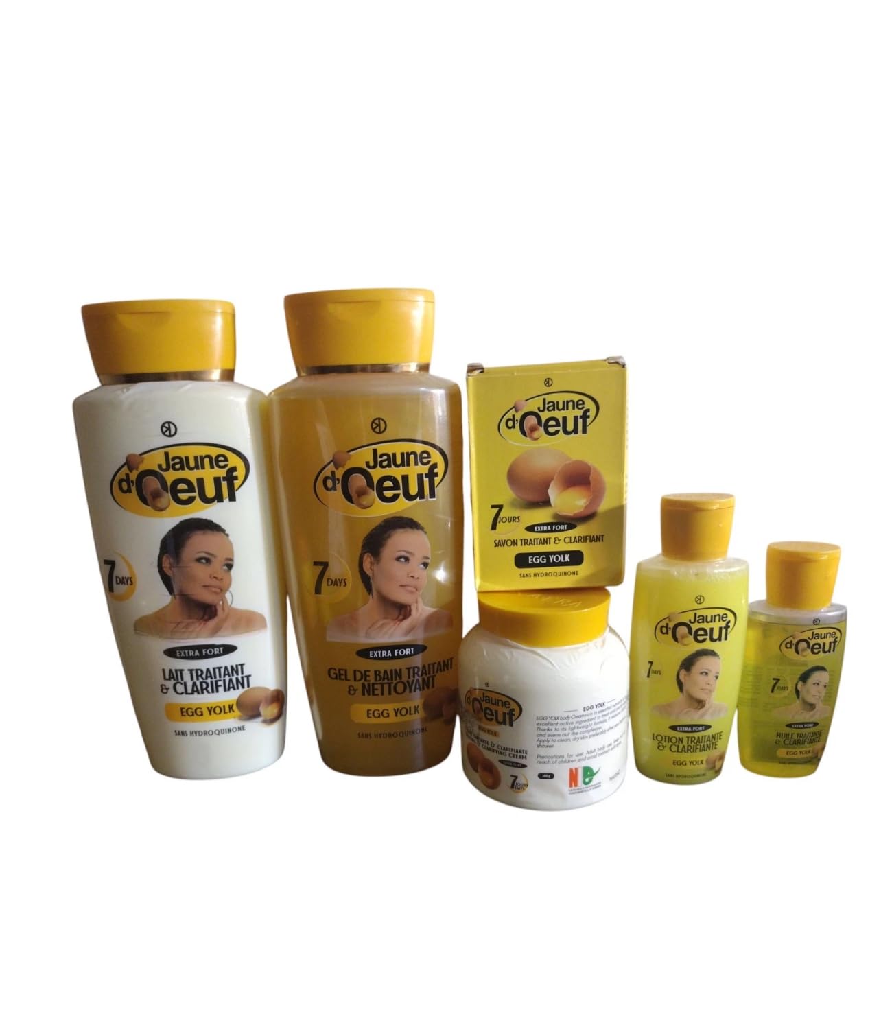 Jaune d uf lotion cream showel gel oil soap and extra concentrated lotion Sets of 6 pcs