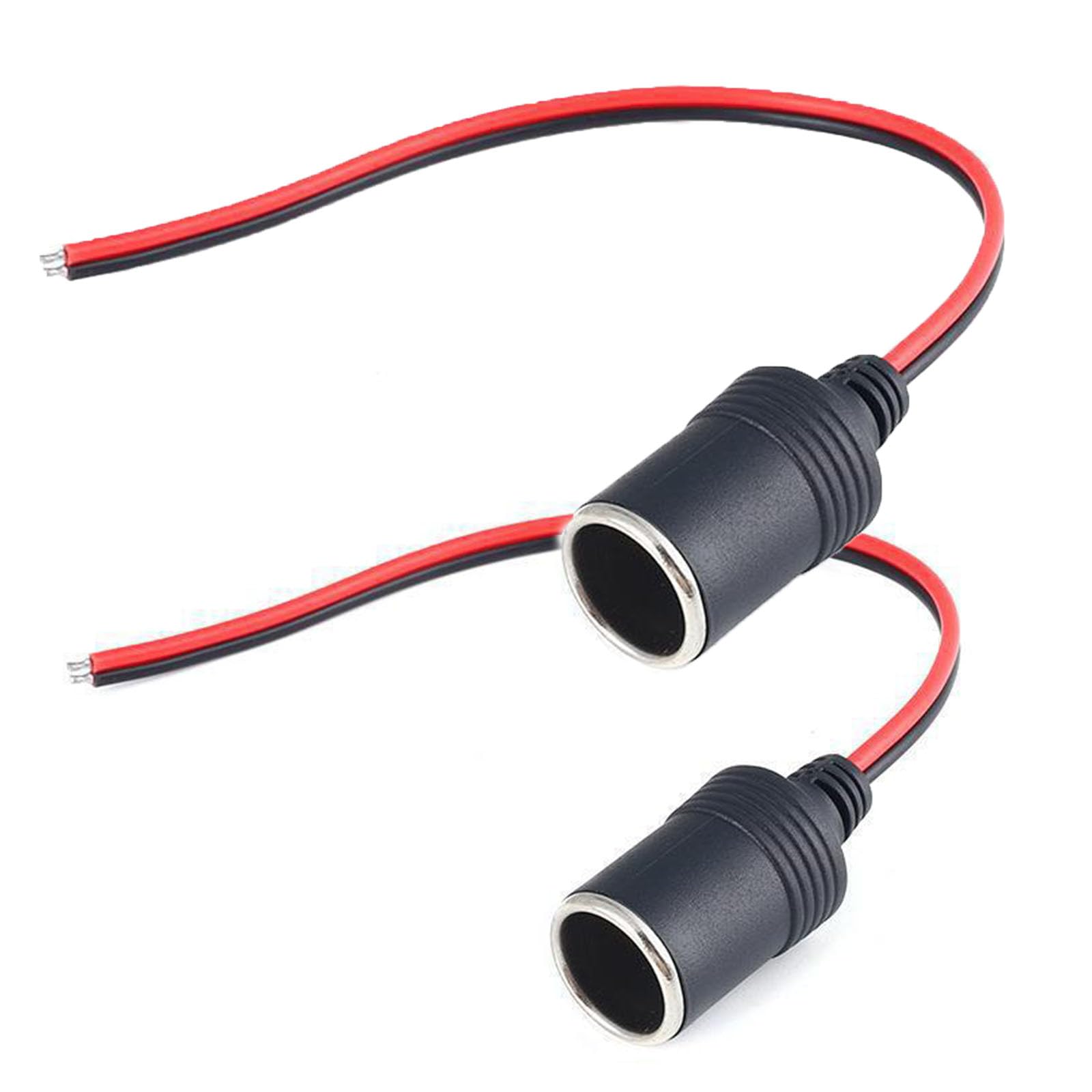 DFsuccesCar Charger Power Cigarette Lighter Female Socket Cable Plug Adapter, Cigarette Lighter Female Socket Sable DC 12V / 24V Car Charger（2pcs(2)