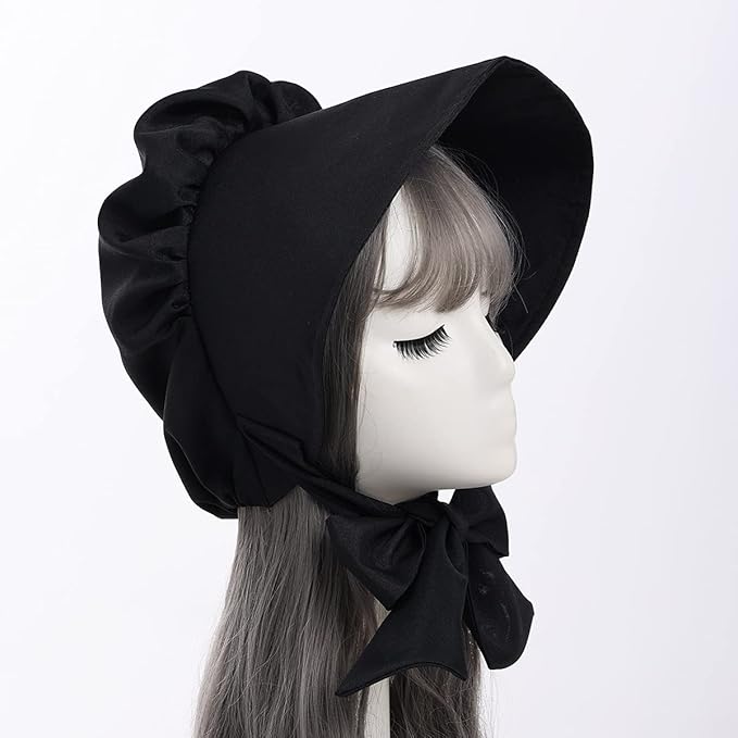 Regency Hats, Bonnets, Hair Pieces | Bridgerton Hat COSDREAMER Girls Women Mop Hat Colonial Pilgrim Prarie Bonnet hats  AT vintagedancer.com