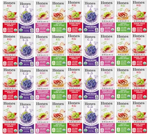 Honest Kid Organic Juice Drink Variety Pack, Assorted Flavors, 6 fl oz Boxes, Lunchbox Snacks & On-The-Go Drinks, 38 Count