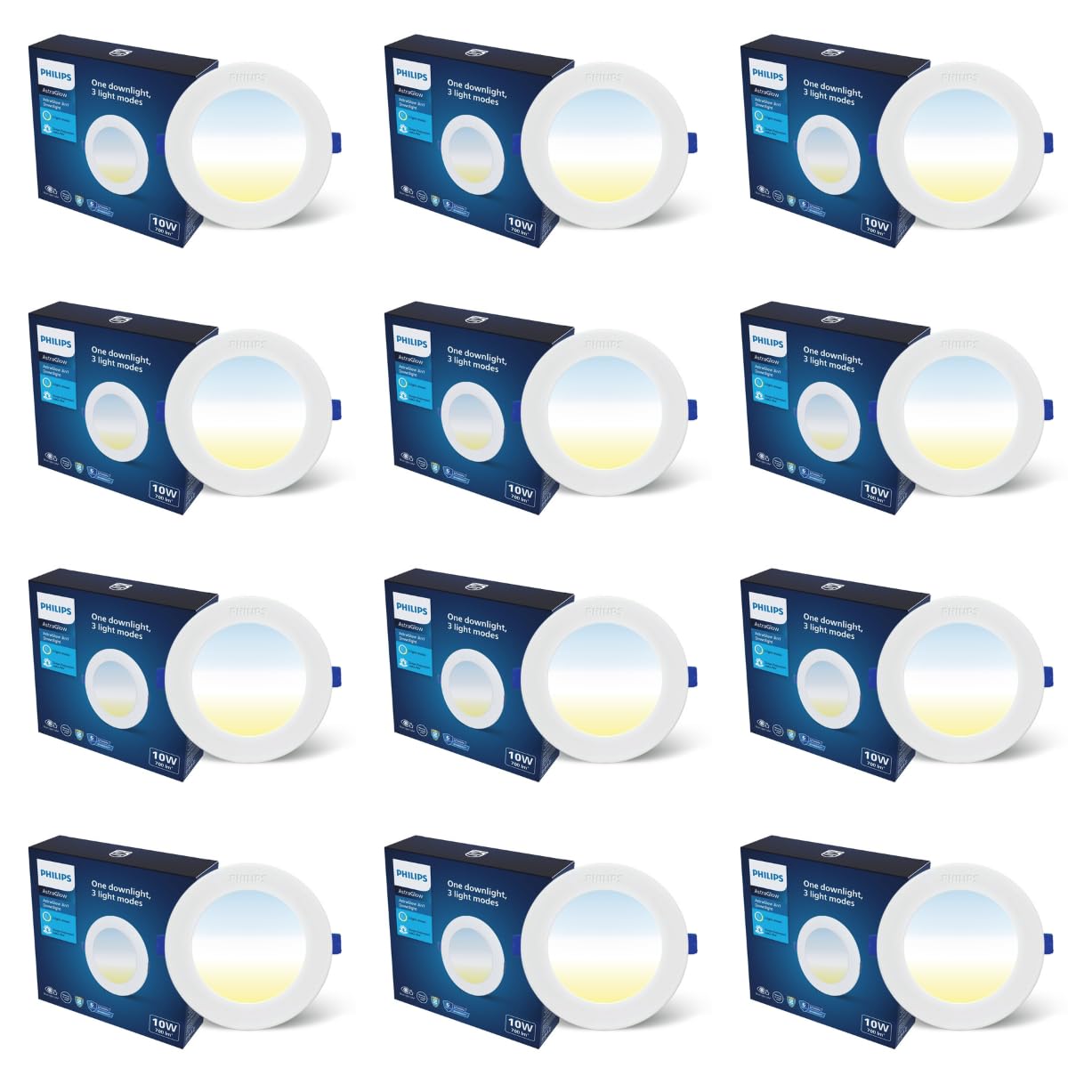 Philips 10W 3in1 AstraGlow Round LED Panel Light | Slim Surface Panel with High Brightness & Energy Efficiency | Durable Polycarbonate Body – White Finish | Pack of 12-picture-29