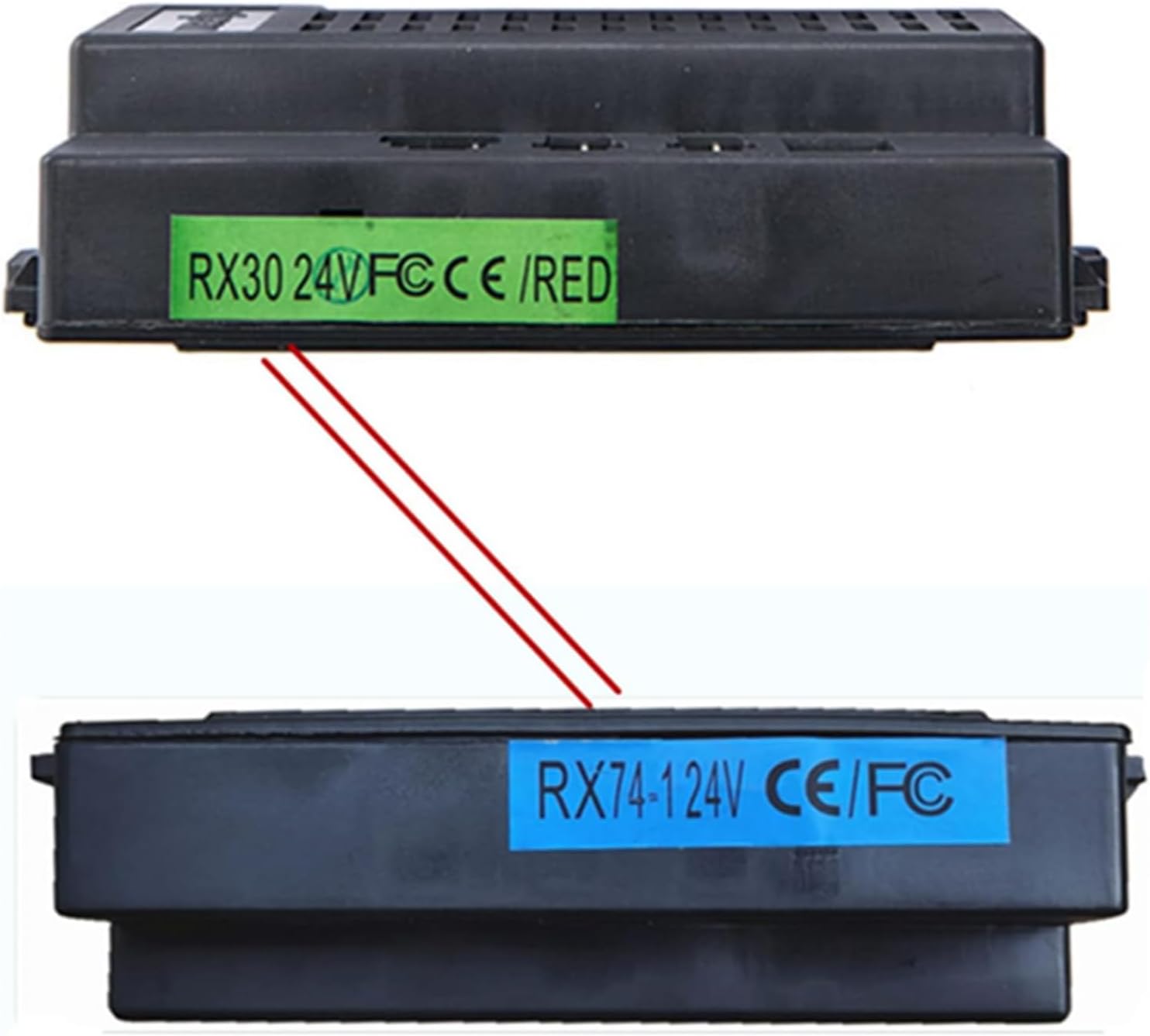 Comparison of weelye RX30 24V FCCE/RED and RX74-1 24V CE/FC control boxes