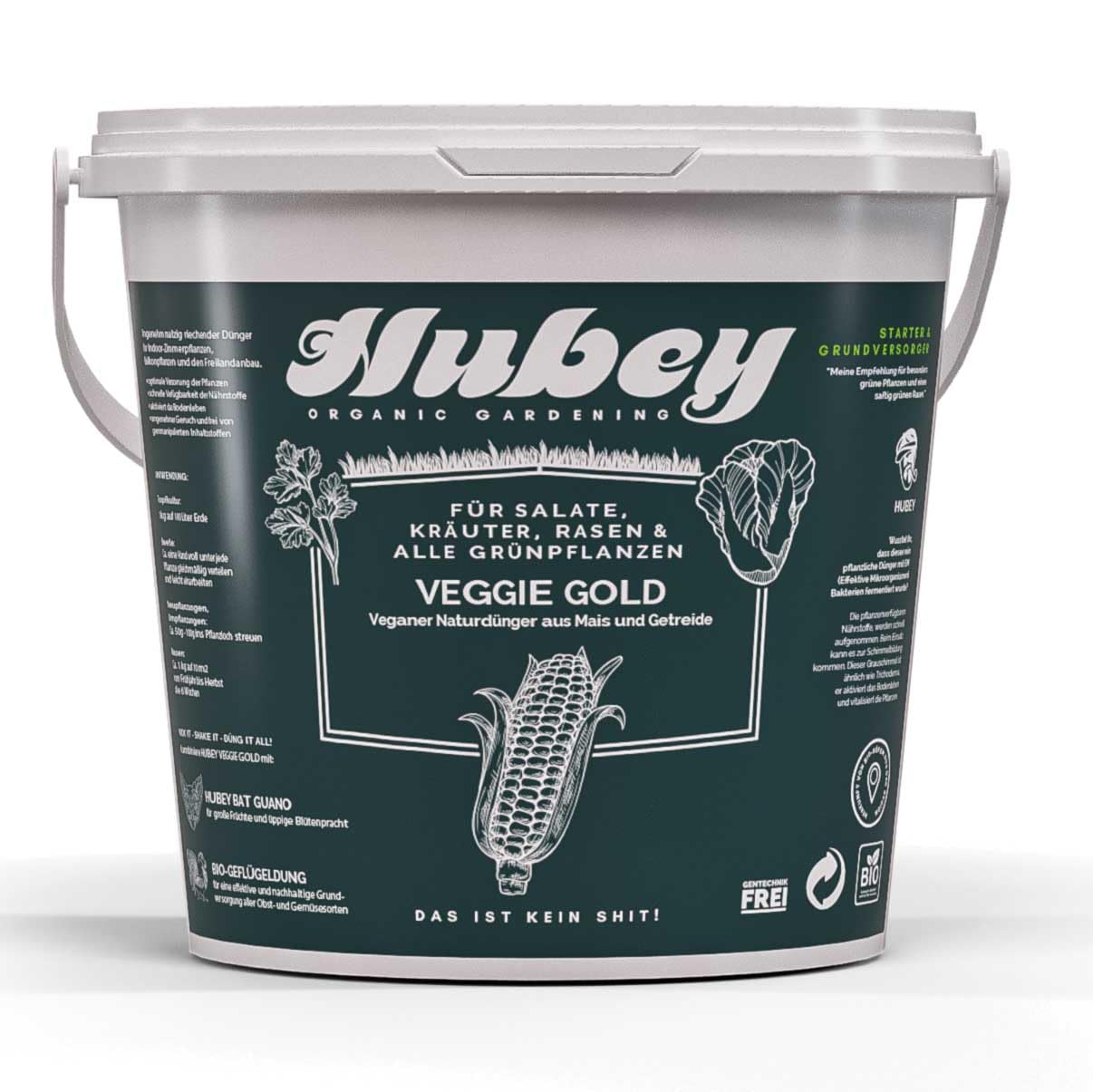 HUBEY GBS Starter Kit – Organischer Bio Dünger Set für 100L Erde – Grow & Bloom Düngerset mit Wurmhumus, Guano, Vinasse, Mykorrhiza & Bentonit – für Gemüse, Kräuter & Pflanzen