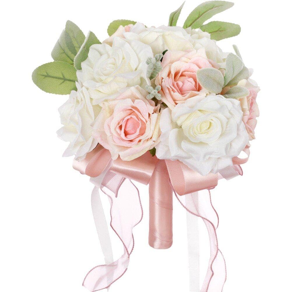 Bouquet de mariage haut de gamme en roses artificielles réalistes pour demoiselles d'honneur