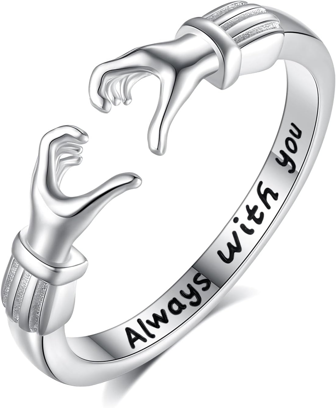 INFUSEU 925 Sterling Silver Hug Love Rings for Women Girls Cute Gifts for Her