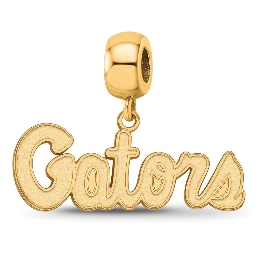 LogoArt 14k Yellow Gold Plated Sterling Silver University of Florida Sm Dangle Bead Charm