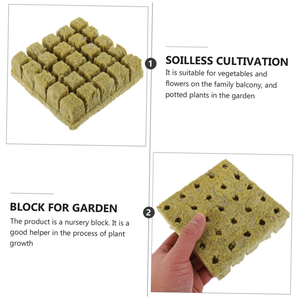 ifundom 2 Series Cubos De Crecimiento Hidropónico Bloques De Propagación para Esquejes Material Y Transpirable para Jardinería Plantas 50 Piezas*2