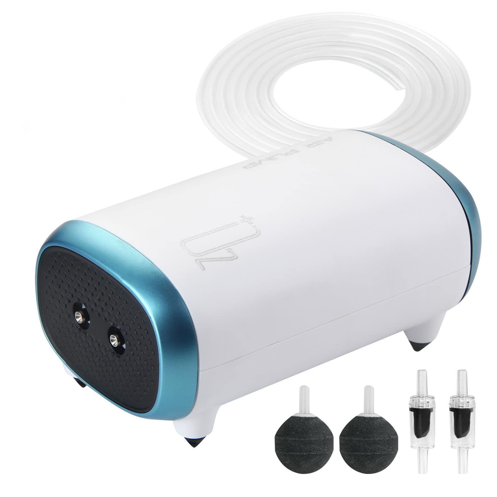 BAITAIAquarium Air Pump,Adjustable Oxygen Aerator Pump with Dual Outlet,Completely Accessories for 50-300L Fish Tank (6W)