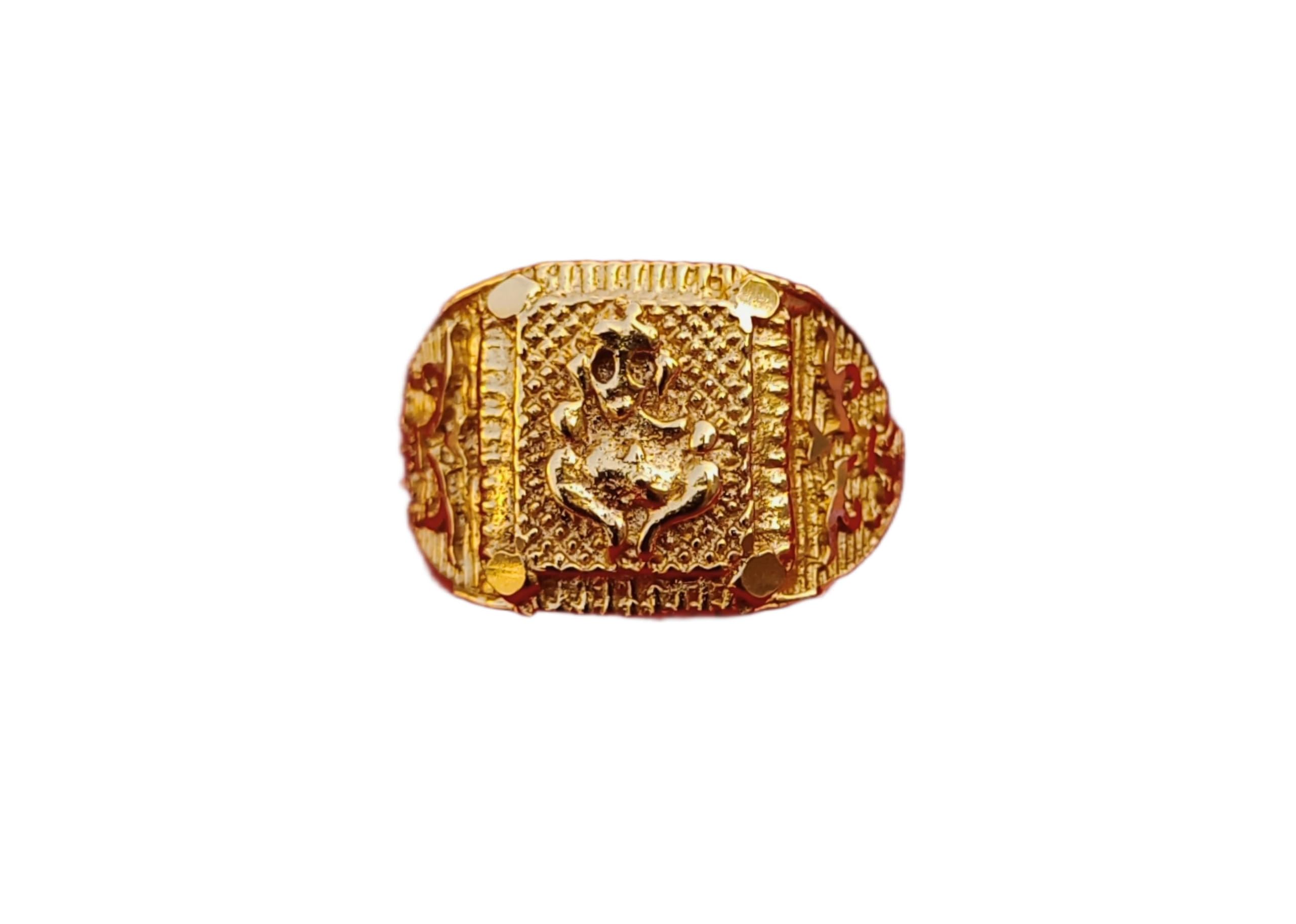 Embossed Ganesha Motif Finger Ring Fashion Jewellery for Men and Boys Traditional Artificial Jewellery-image-44